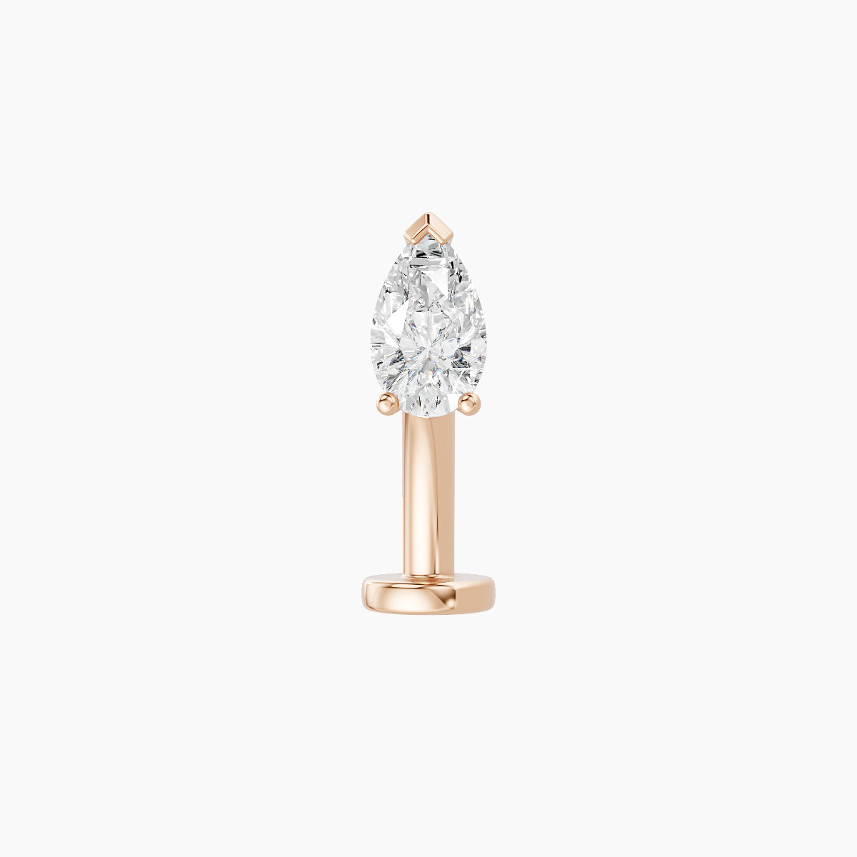 Nut | 18k Rose Gold 5.5 mm 10 mm Pear Diamond Floating Navel Piercing