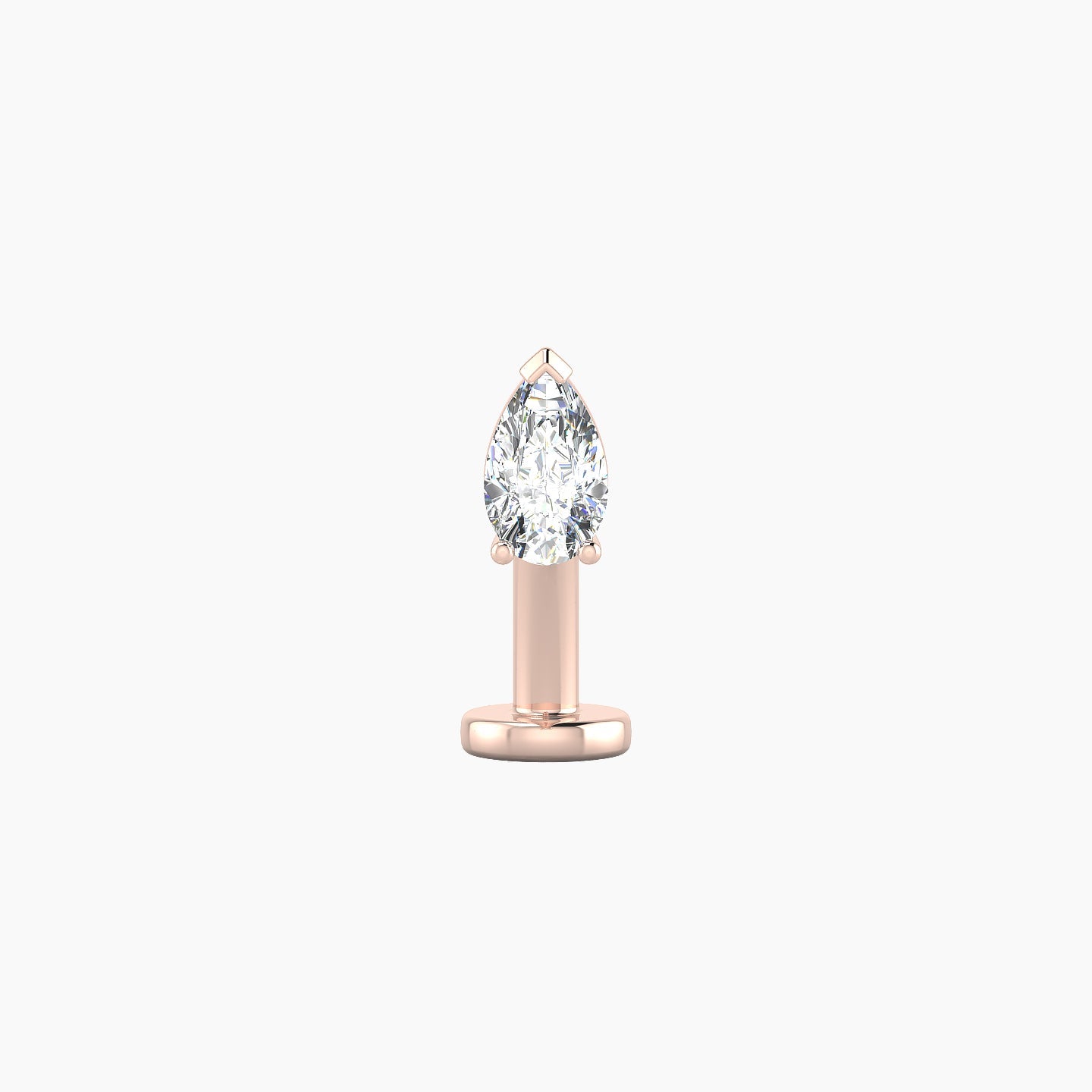 Nut | 18k Rose Gold 5.5 mm 10 mm Pear Diamond Floating Navel Piercing