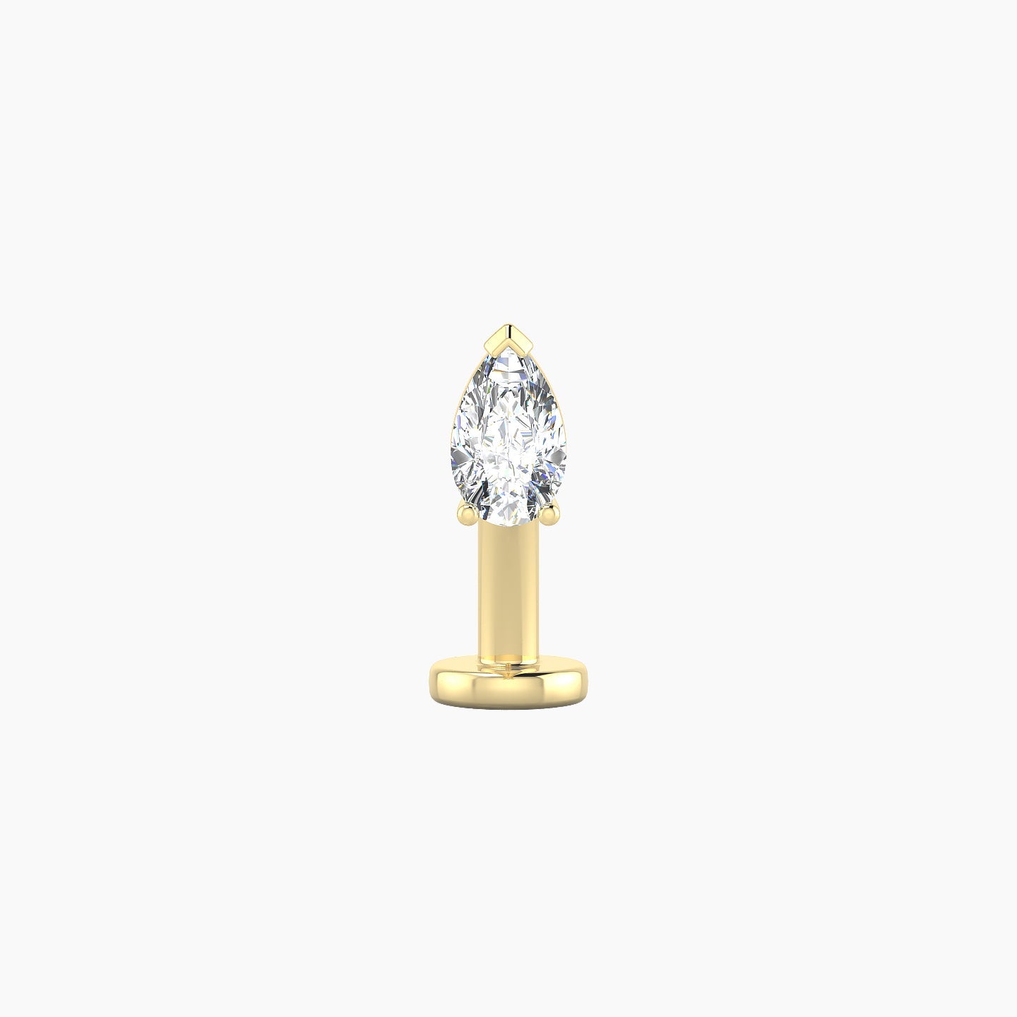 Nut | 18k Yellow Gold 5.5 mm 10 mm Pear Diamond Floating Navel Piercing