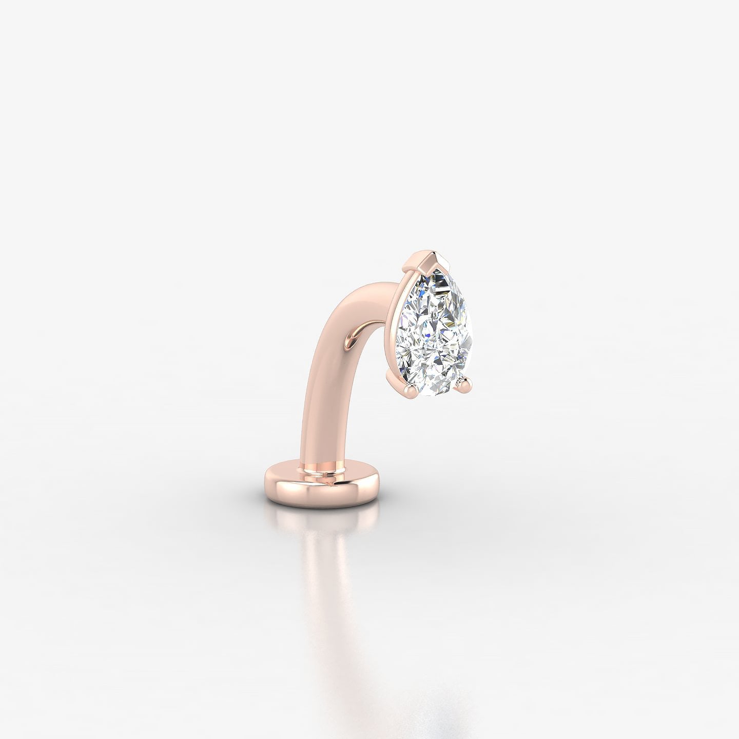 Nut | 18k Rose Gold 5.5 mm 10 mm Pear Diamond Floating Navel Piercing