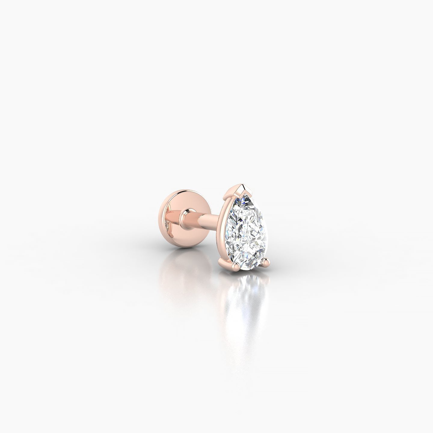 Nut | 18k Rose Gold 5.5 mm 5 mm Pear Diamond Nostril Piercing