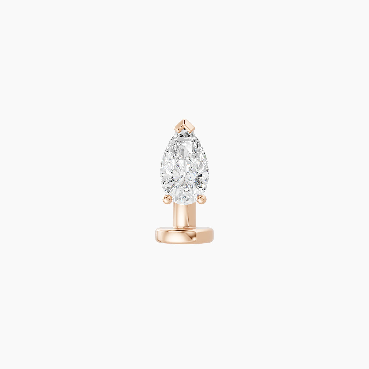 Nut | 18k Rose Gold 5.5 mm 6 mm Pear Diamond Floating Navel Piercing