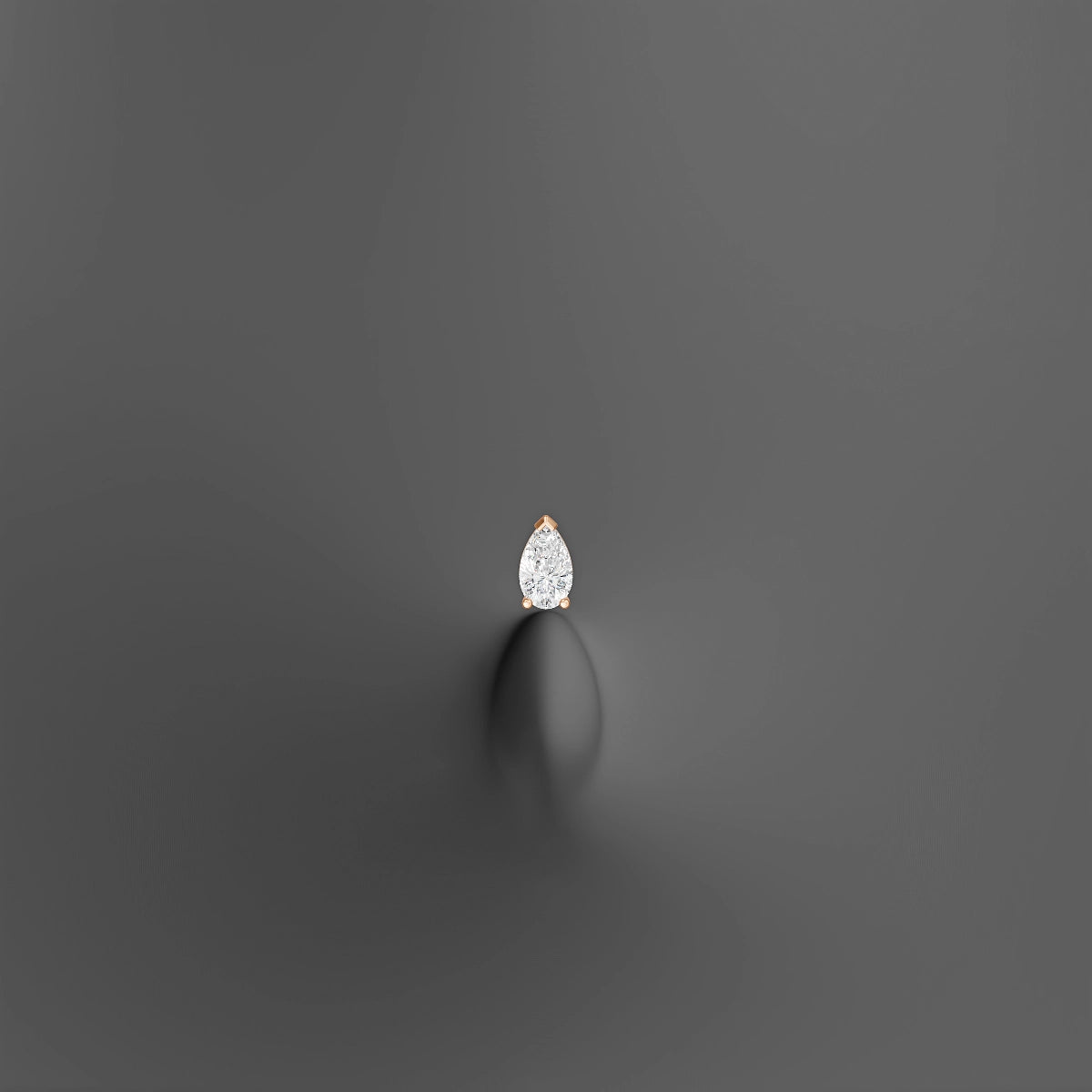 Nut | 18k Rose Gold 5.5 mm 6 mm Pear Diamond Floating Navel Piercing