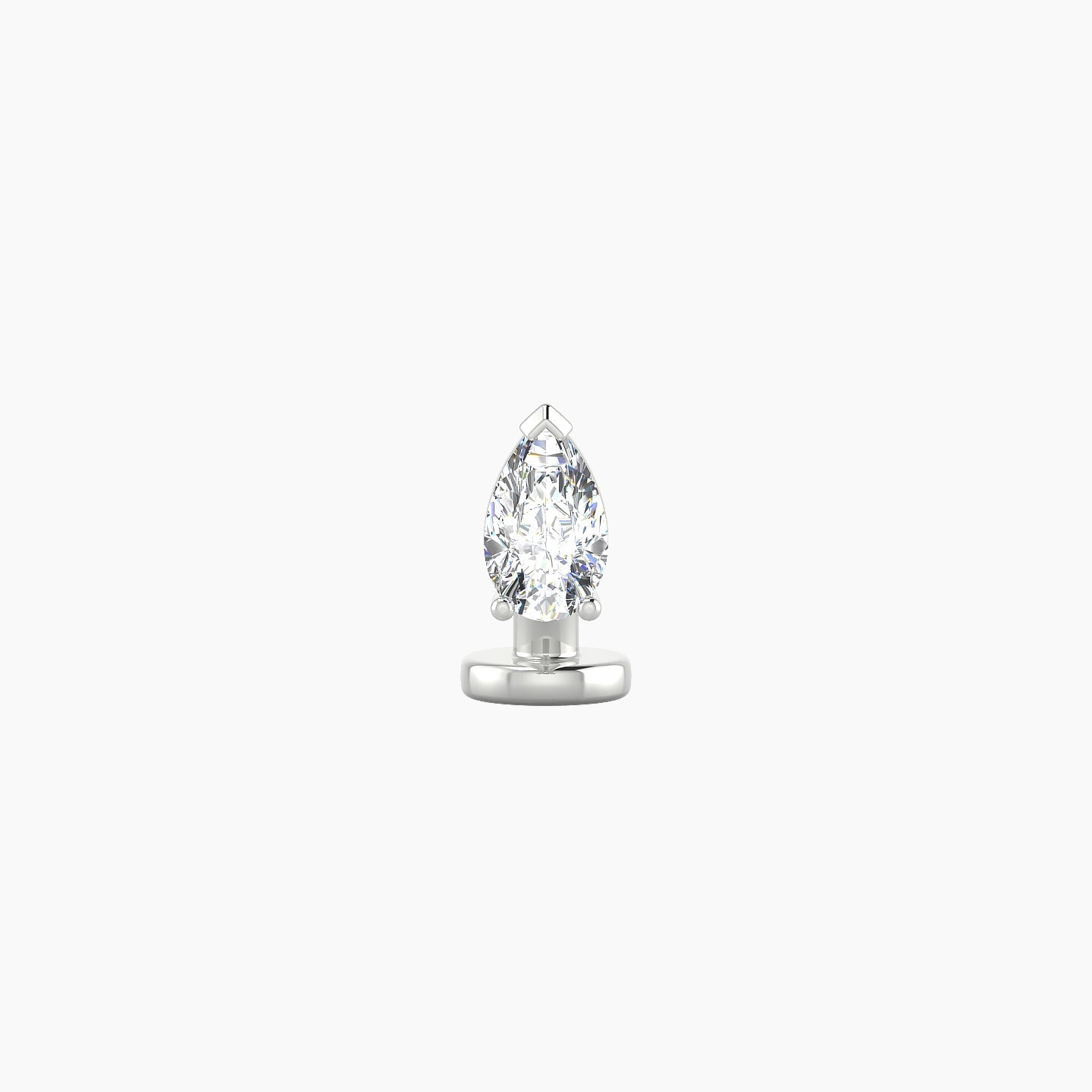 Nut | 18k White Gold 5.5 mm 6 mm Pear Diamond Floating Navel Piercing