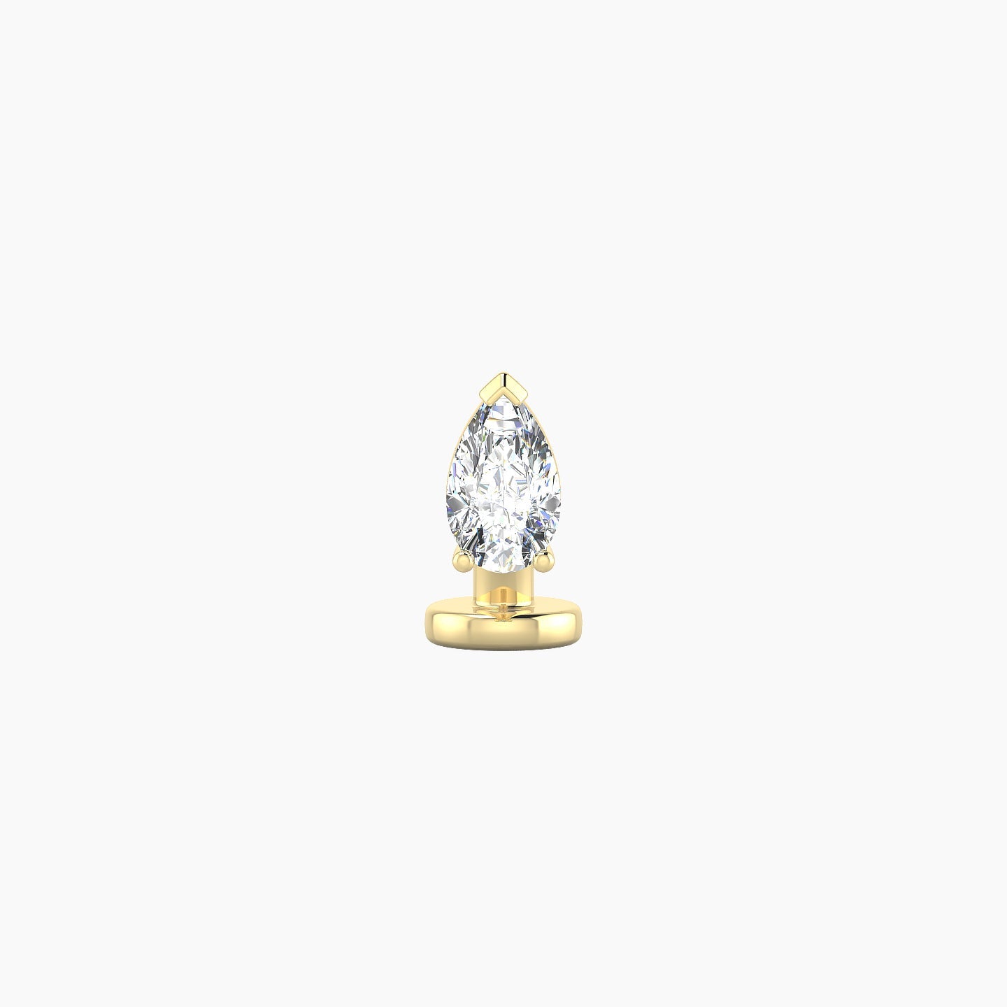 Nut | 18k Yellow Gold 5.5 mm 6 mm Pear Diamond Floating Navel Piercing