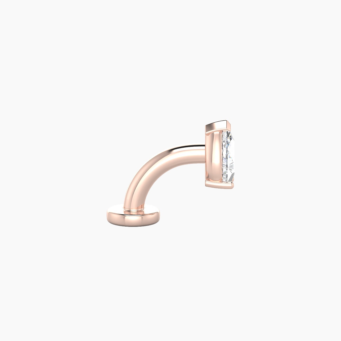 Nut | 18k Rose Gold 5.5 mm 6 mm Pear Diamond Floating Navel Piercing