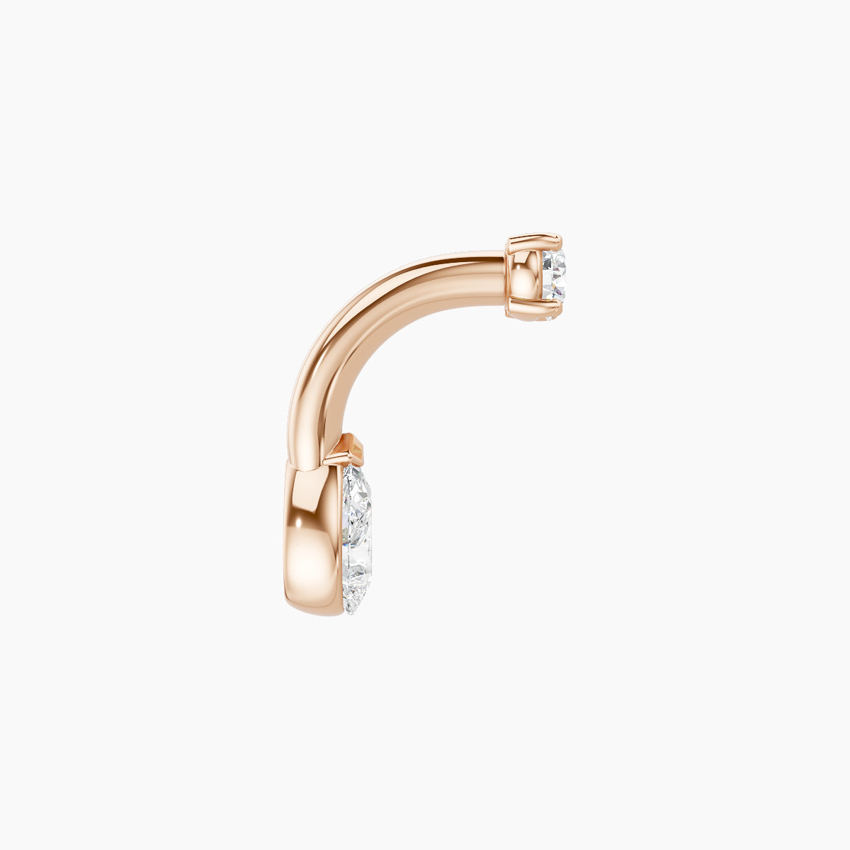 Nut | 18k Rose Gold 5.5 mm 6 mm Pear Diamond Navel Piercing