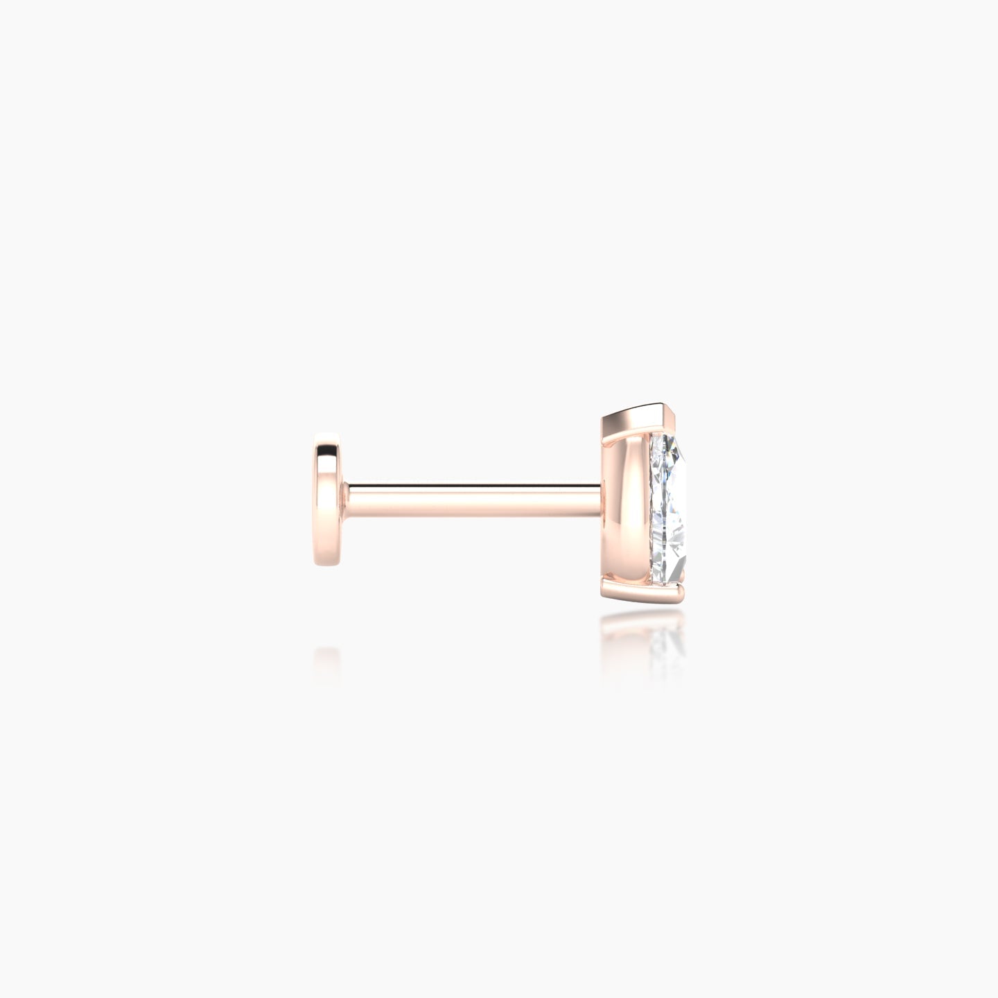 Nut | 18k Rose Gold 5.5 mm 6.5 mm Pear Diamond Nostril Piercing