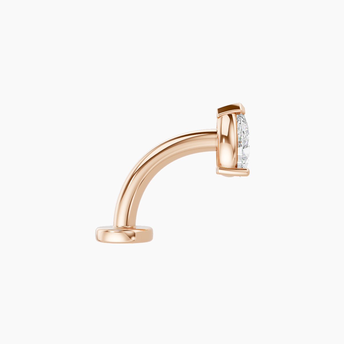 Nut | 18k Rose Gold 5.5 mm 8 mm Pear Diamond Floating Navel Piercing
