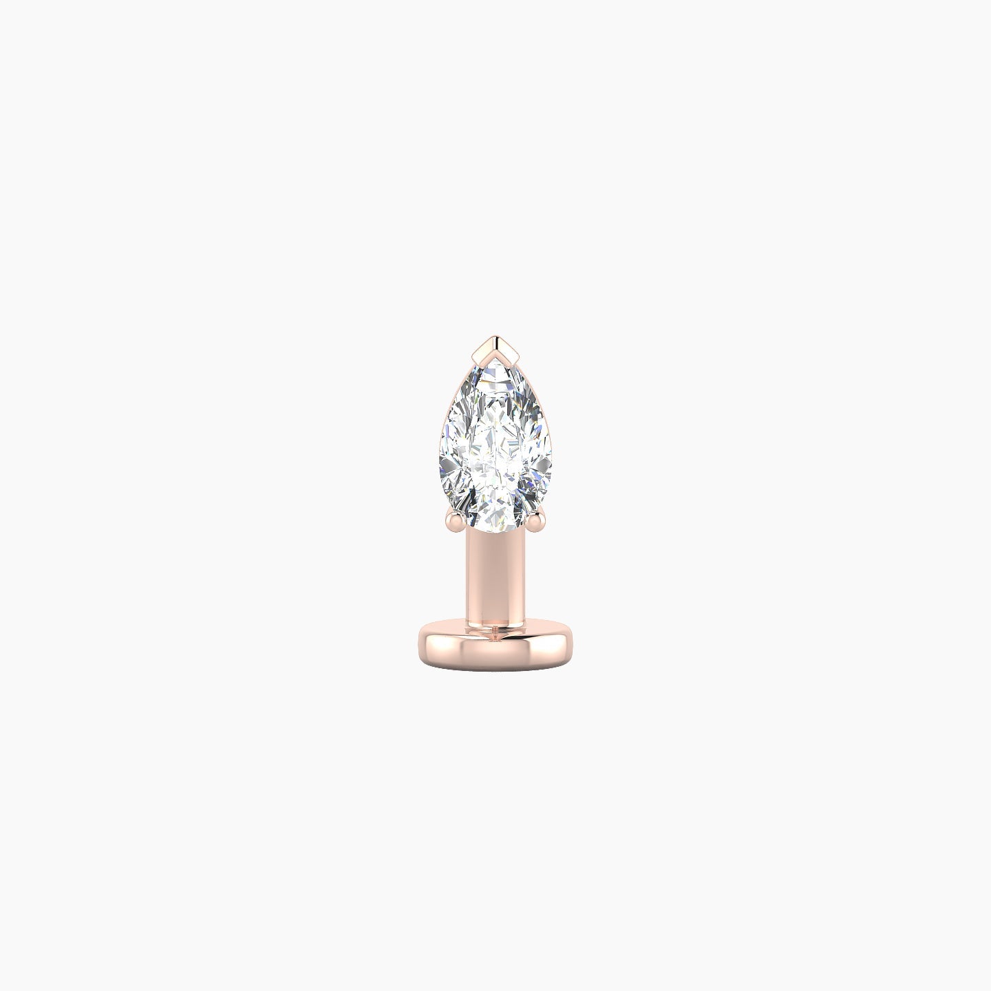 Nut | 18k Rose Gold 5.5 mm 8 mm Pear Diamond Floating Navel Piercing