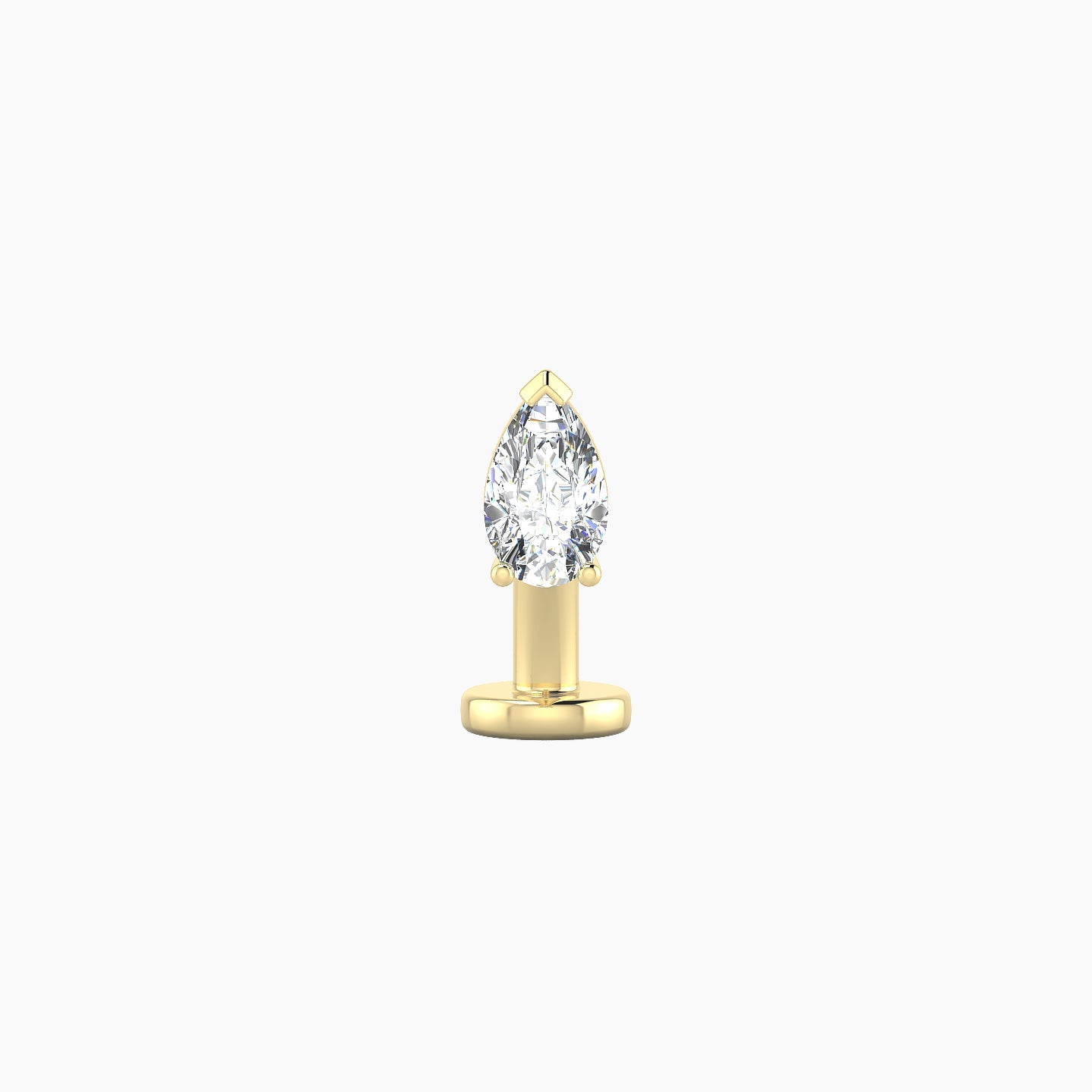 Nut | 18k Yellow Gold 5.5 mm 8 mm Pear Diamond Floating Navel Piercing