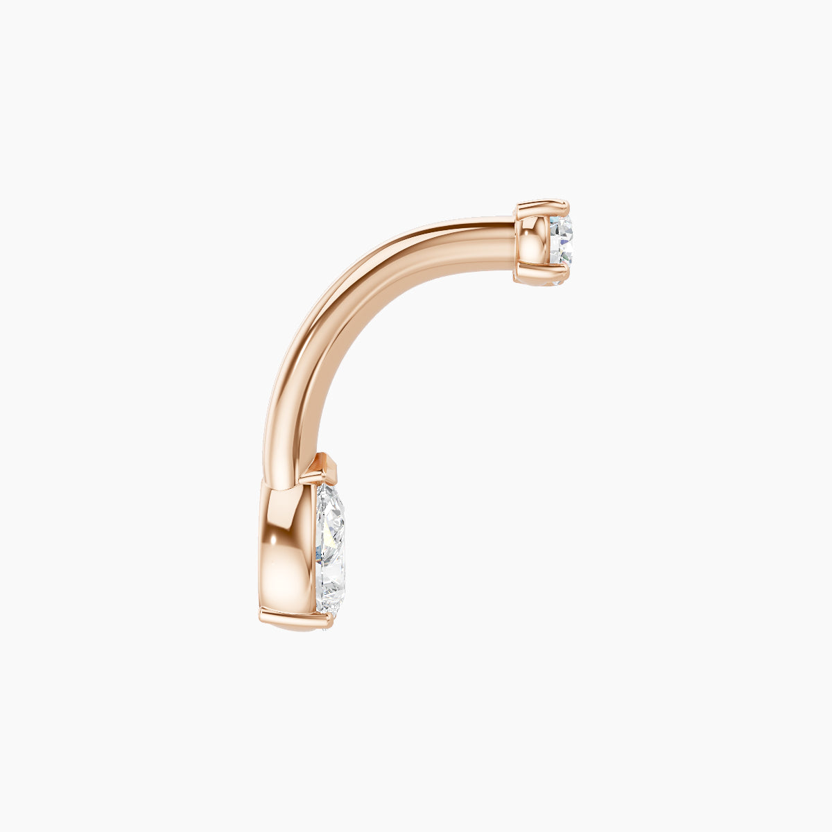 Nut | 18k Rose Gold 5.5 mm 8 mm Pear Diamond Navel Piercing