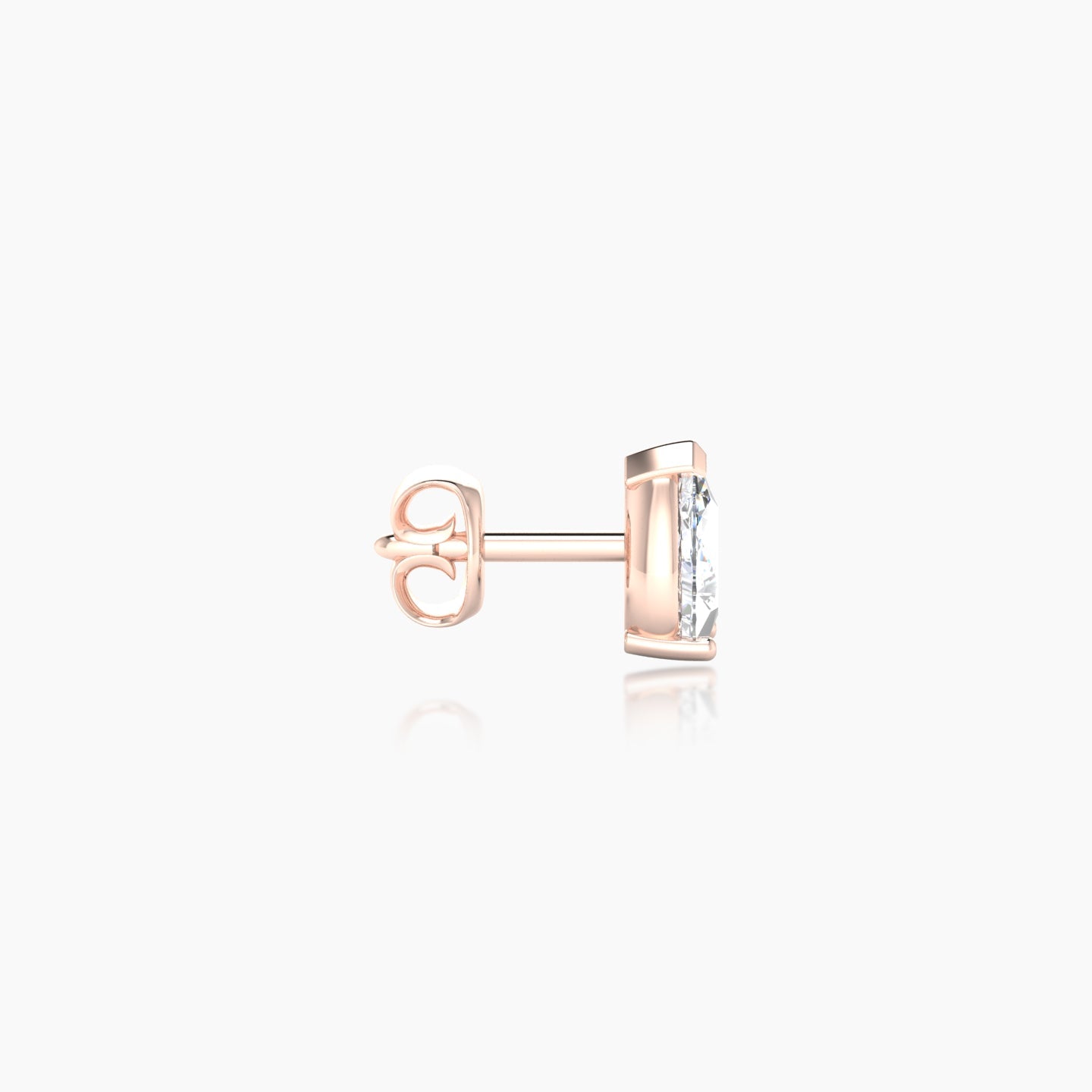 Nut | 18k Rose Gold 5.5 mm Pear Diamond Earring