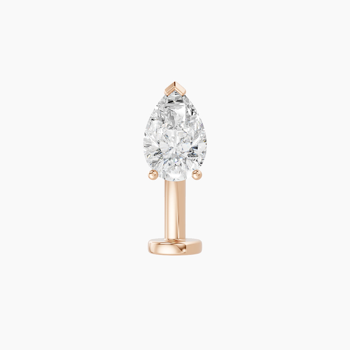 Nut | 18k Rose Gold 6.5 mm 10 mm Pear Diamond Floating Navel Piercing
