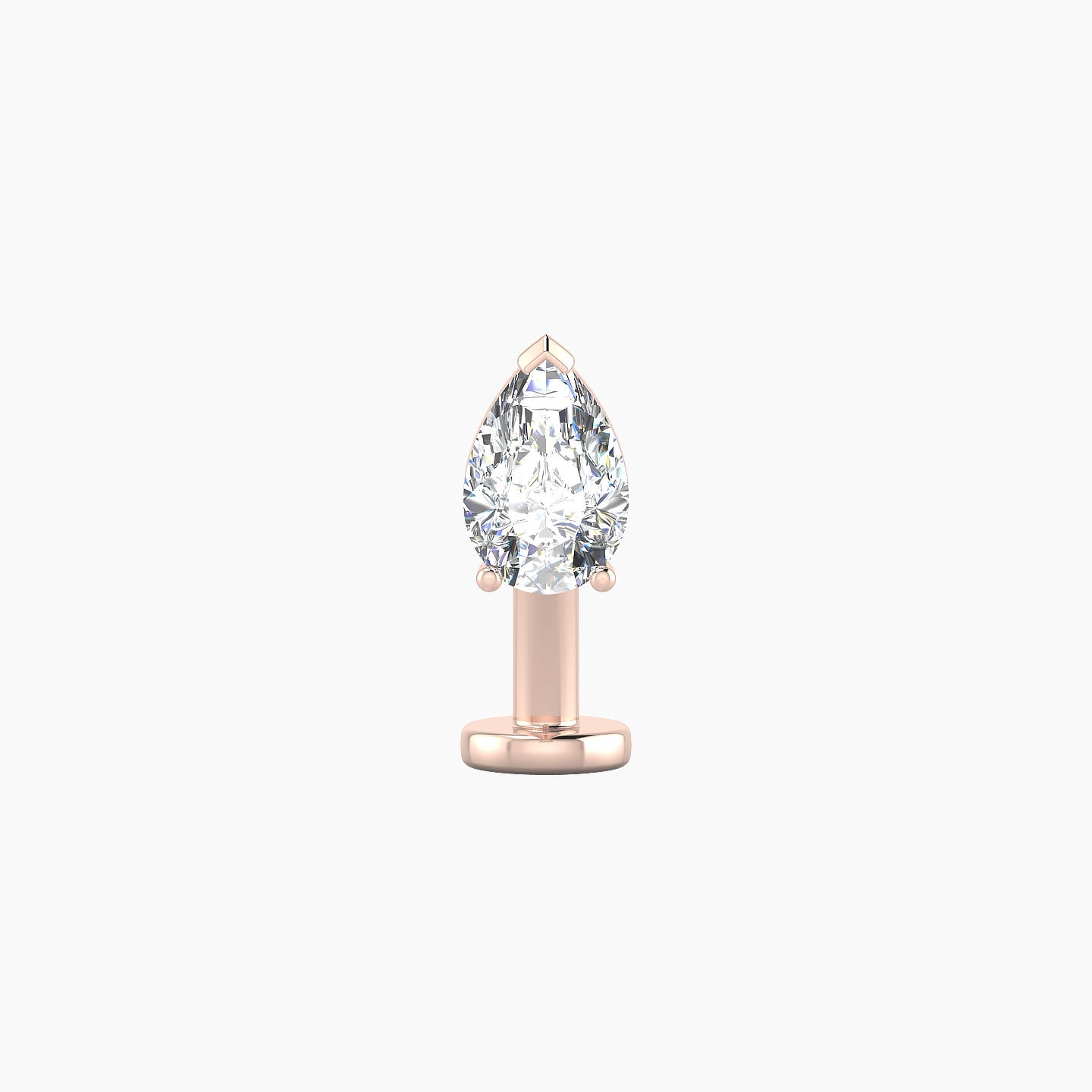 Nut | 18k Rose Gold 6 mm 10 mm Pear Diamond Floating Navel Piercing