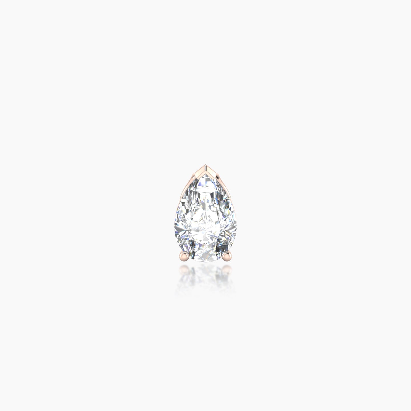 Nut | 18k Rose Gold 6 mm 5 mm Pear Diamond Nostril Piercing