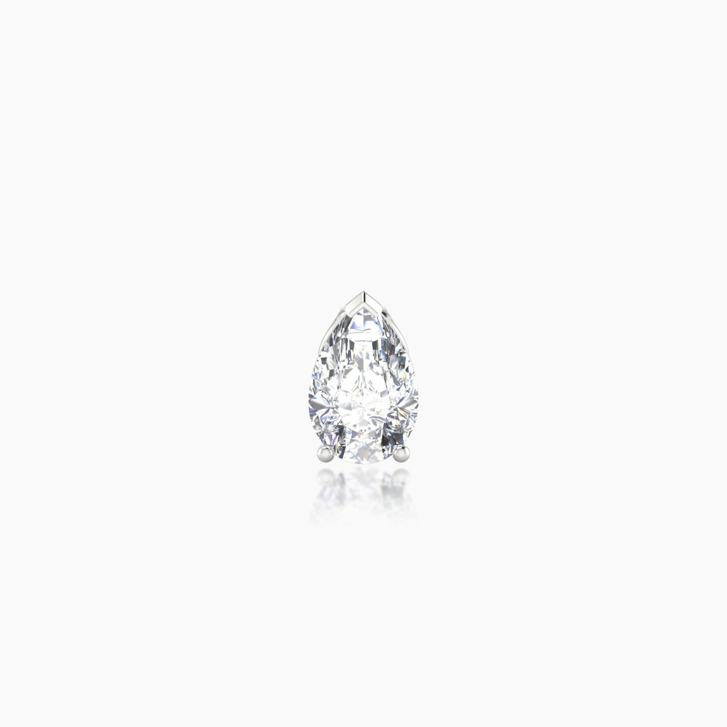 Nut | 18k White Gold 6 mm 5 mm Pear Diamond Nostril Piercing