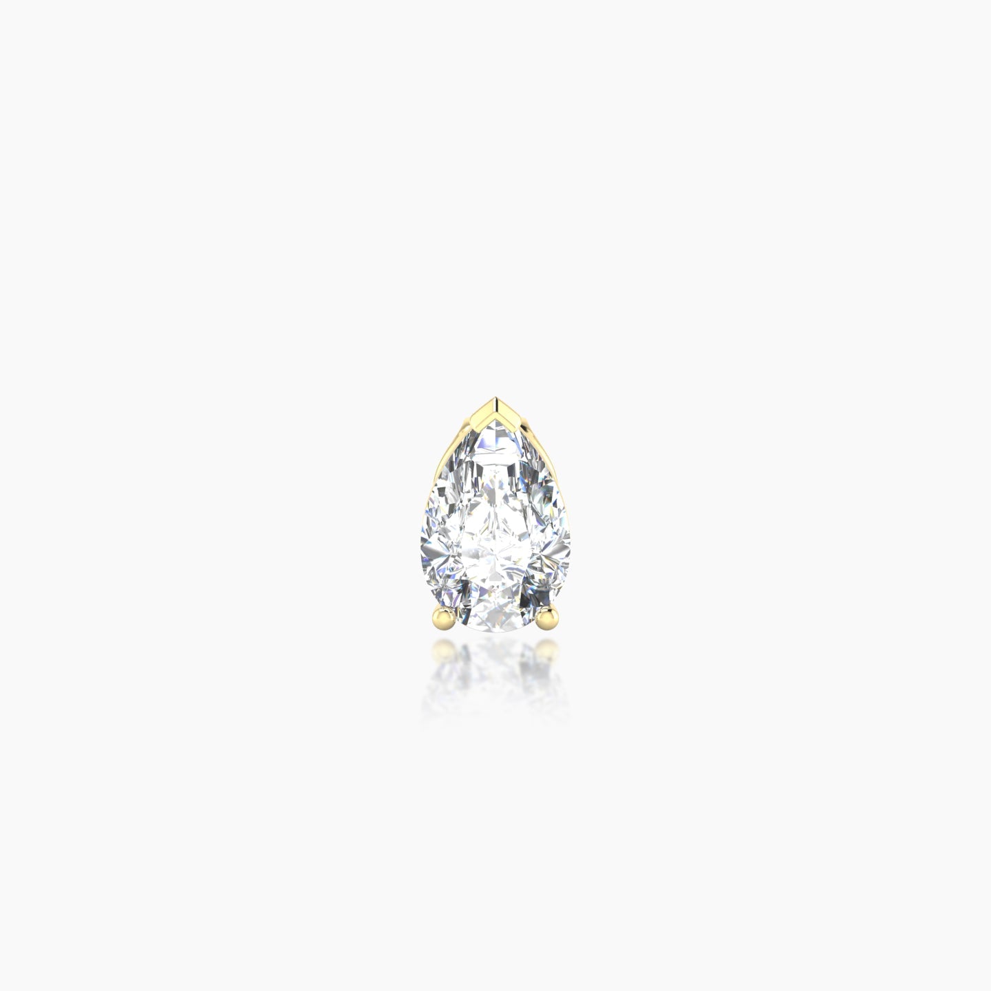 Nut | 18k Yellow Gold 6 mm 5 mm Pear Diamond Nostril Piercing