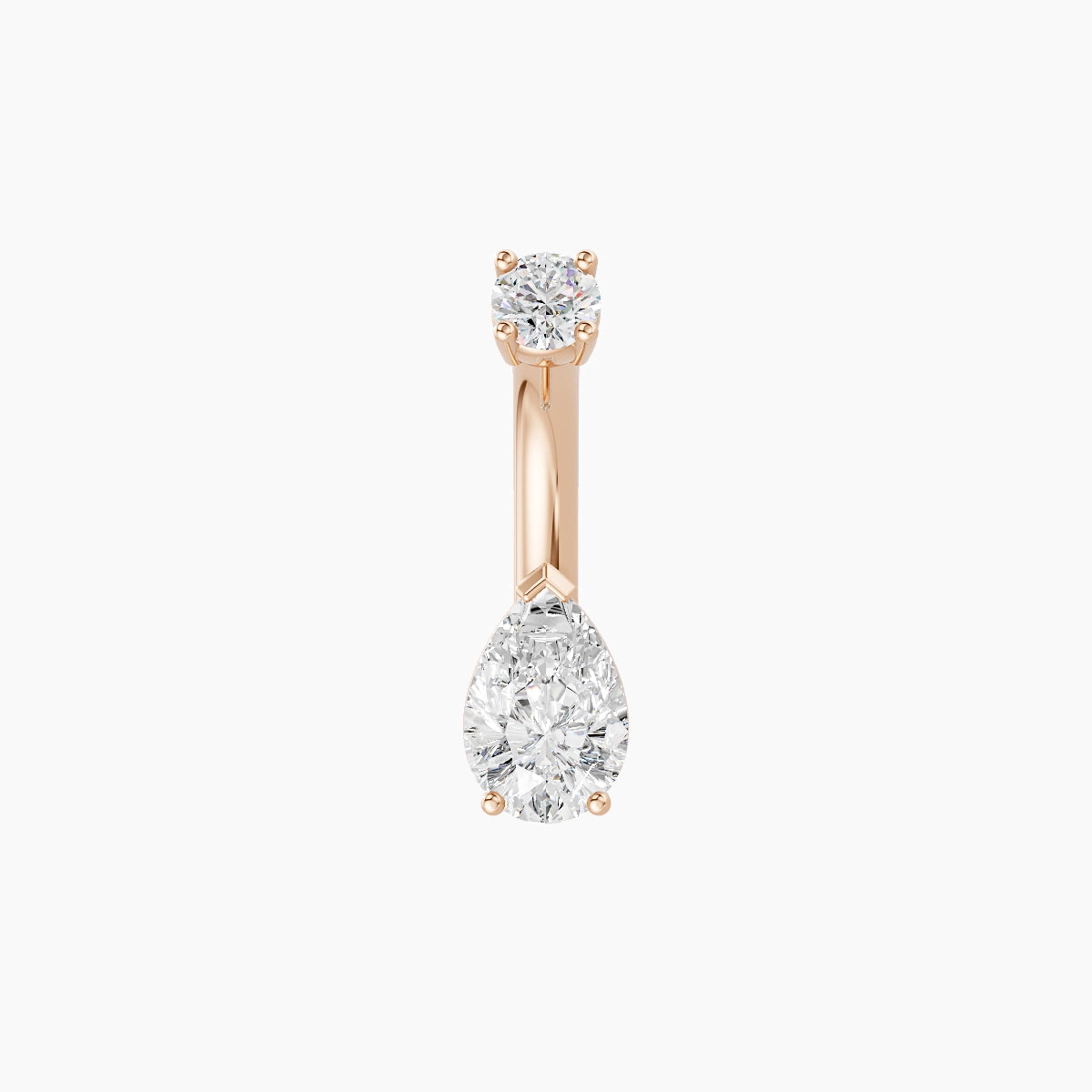Nut | 18k Rose Gold 6.5 mm 6 mm Pear Diamond Belly Piercing