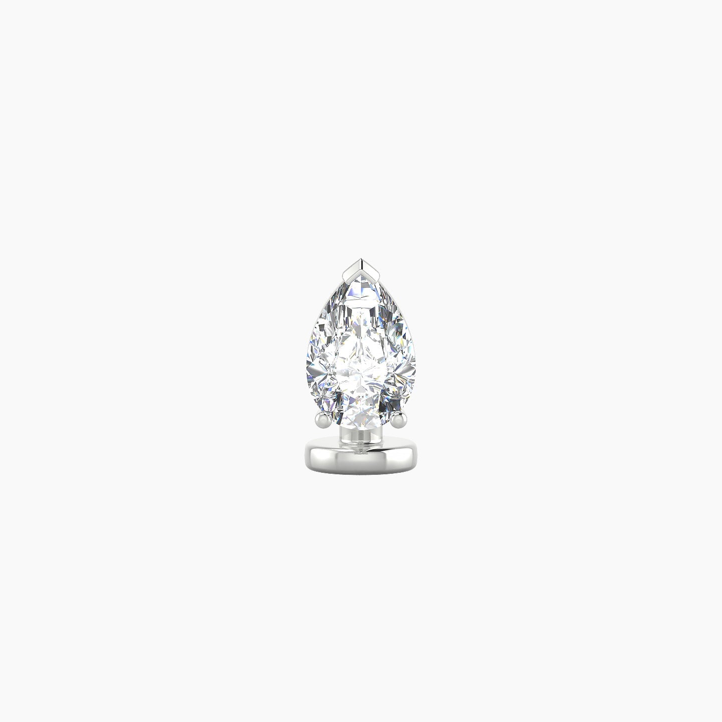 Nut | 18k White Gold 6 mm 6 mm Pear Diamond Floating Navel Piercing