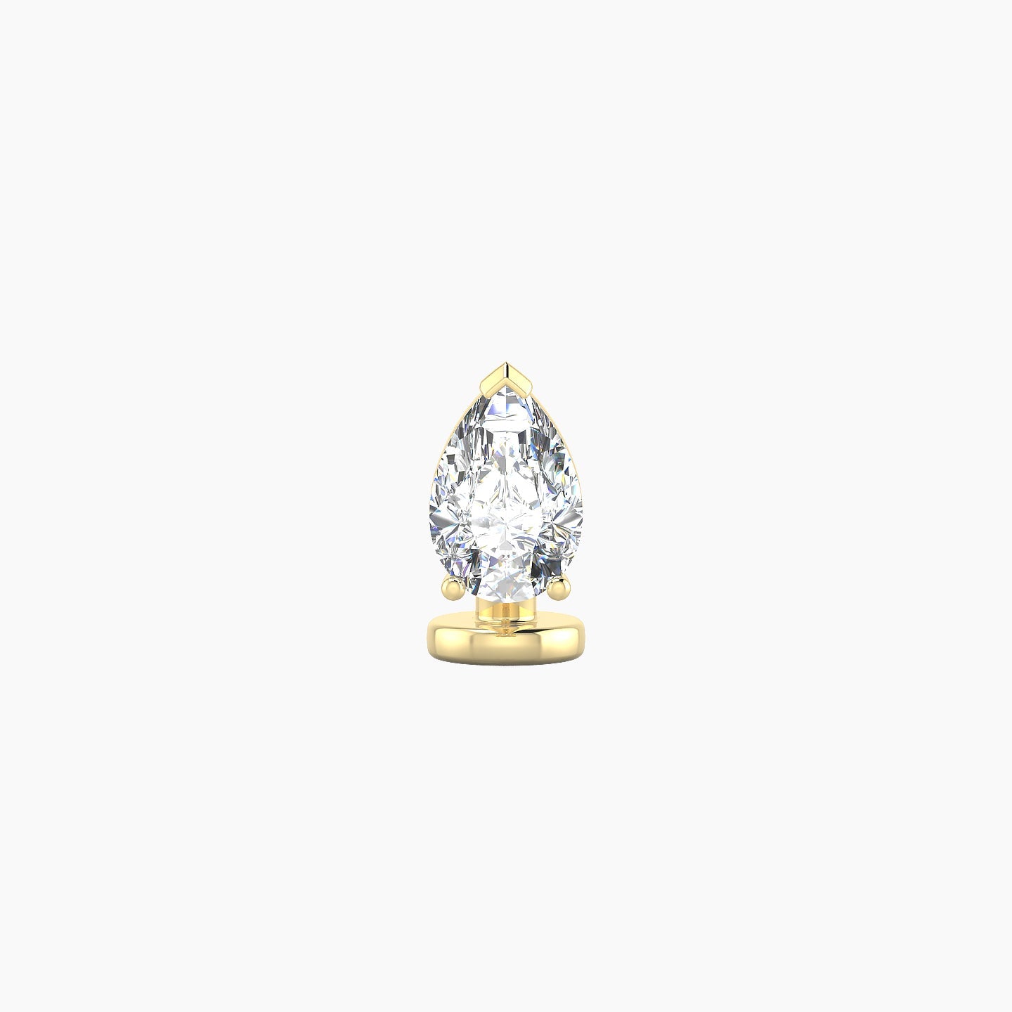 Nut | 18k Yellow Gold 6 mm 6 mm Pear Diamond Floating Navel Piercing