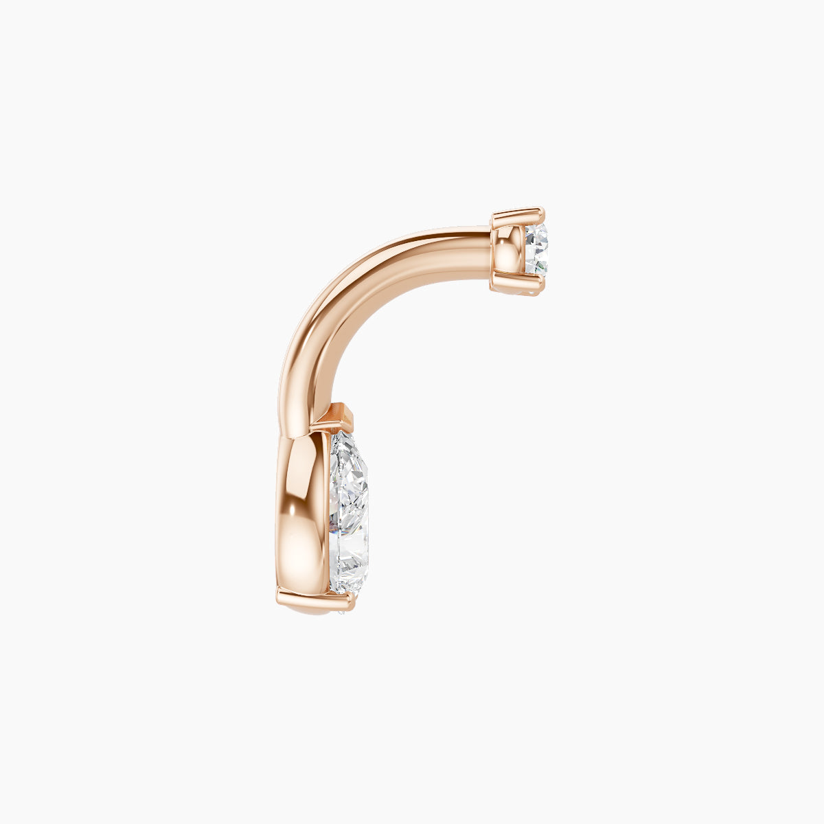 Nut | 18k Rose Gold 6.5 mm 6 mm Pear Diamond Navel Piercing