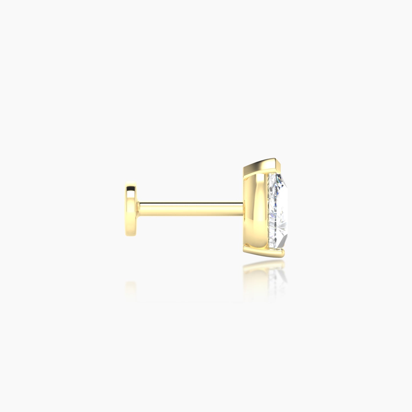 Nut | 18k Yellow Gold 6 mm 6.5 mm Pear Diamond Nostril Piercing