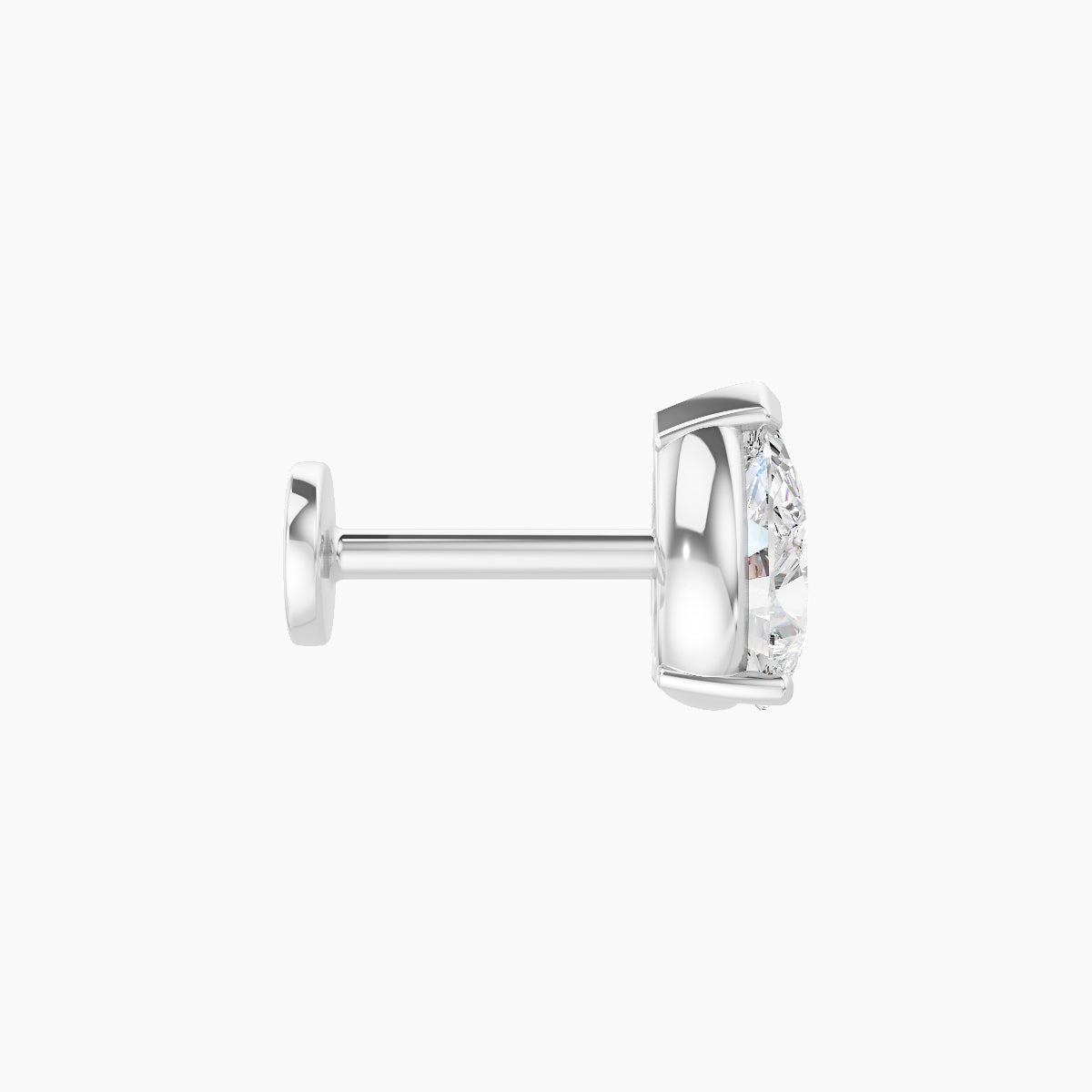 Nut | 18k White Gold 6.5 mm 6.5 mm Pear Diamond Piercing