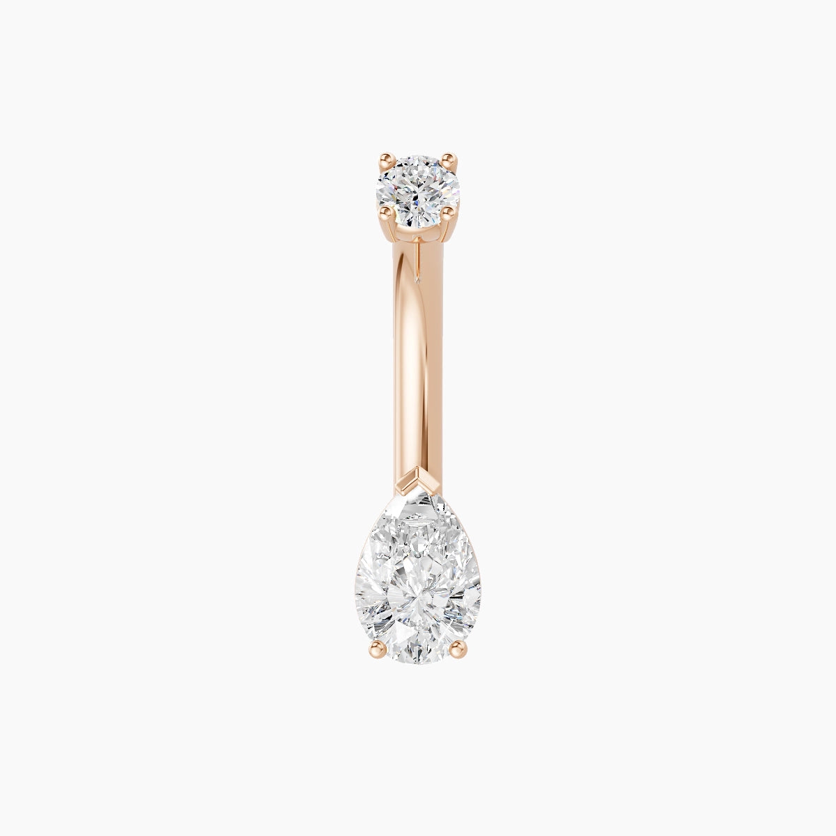 Nut | 18k Rose Gold 6.5 mm 8 mm Pear Diamond Belly Piercing