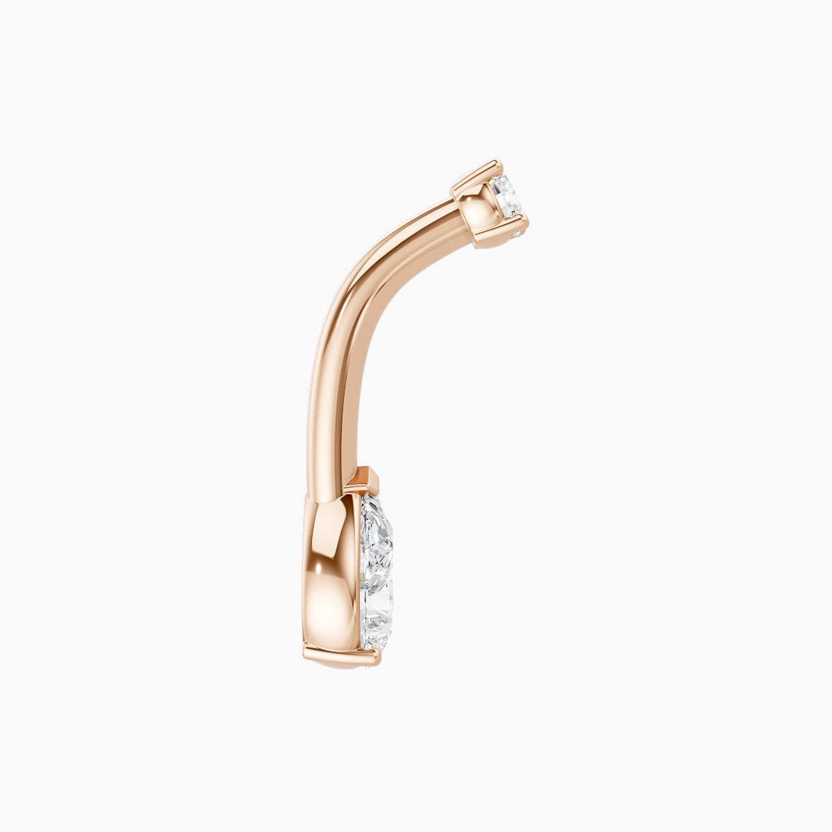 Nut | 18k Rose Gold 6.5 mm 8 mm Pear Diamond Belly Piercing