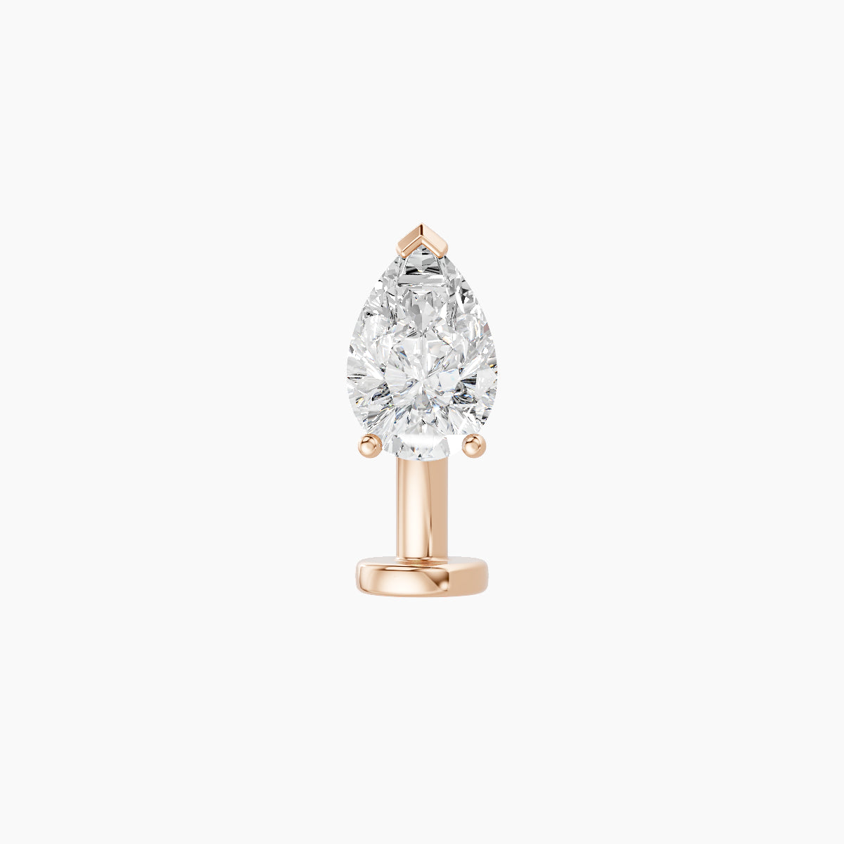 Nut | 18k Rose Gold 6.5 mm 8 mm Pear Diamond Floating Navel Piercing