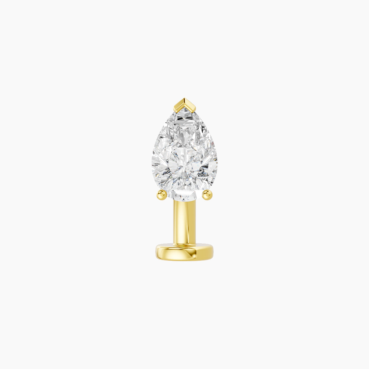 Nut | 18k Yellow Gold 6.5 mm 8 mm Pear Diamond Floating Navel Piercing