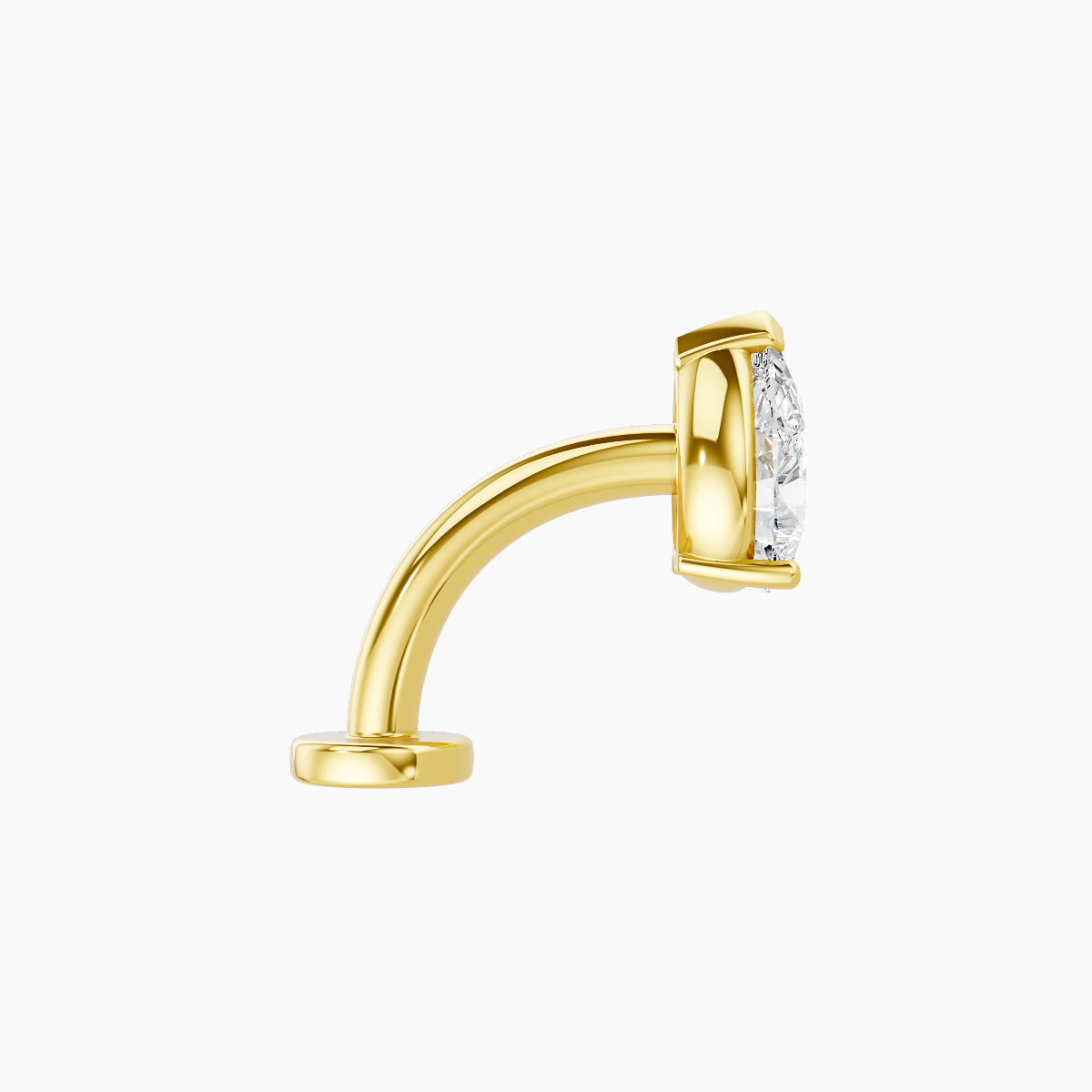 Nut | 18k Yellow Gold 6.5 mm 8 mm Pear Diamond Floating Navel Piercing