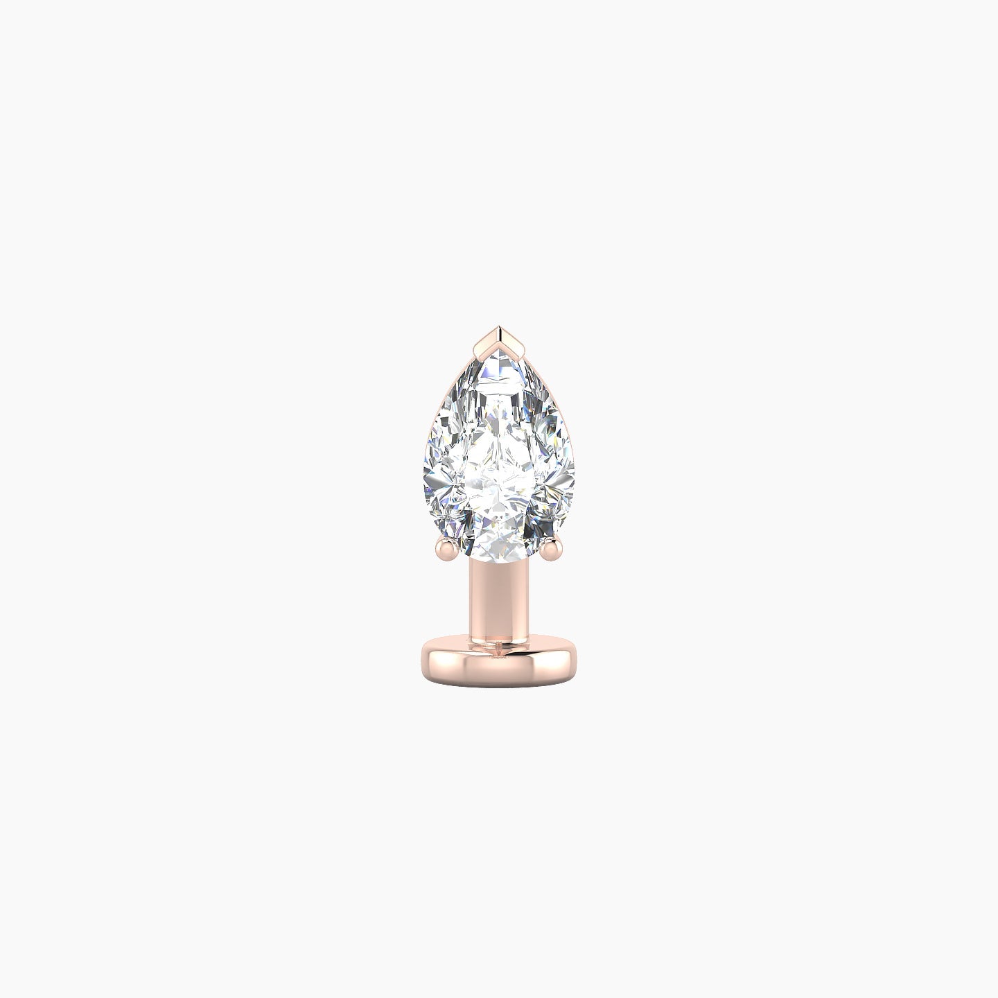 Nut | 18k Rose Gold 6 mm 8 mm Pear Diamond Floating Navel Piercing