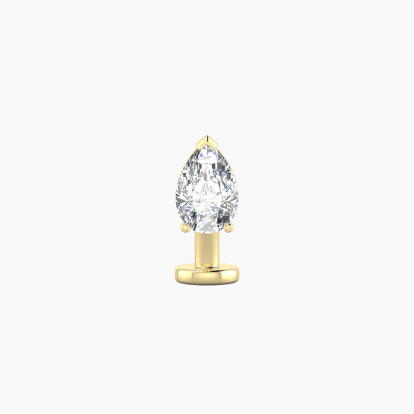 Nut | 18k Yellow Gold 6 mm 8 mm Pear Diamond Floating Navel Piercing