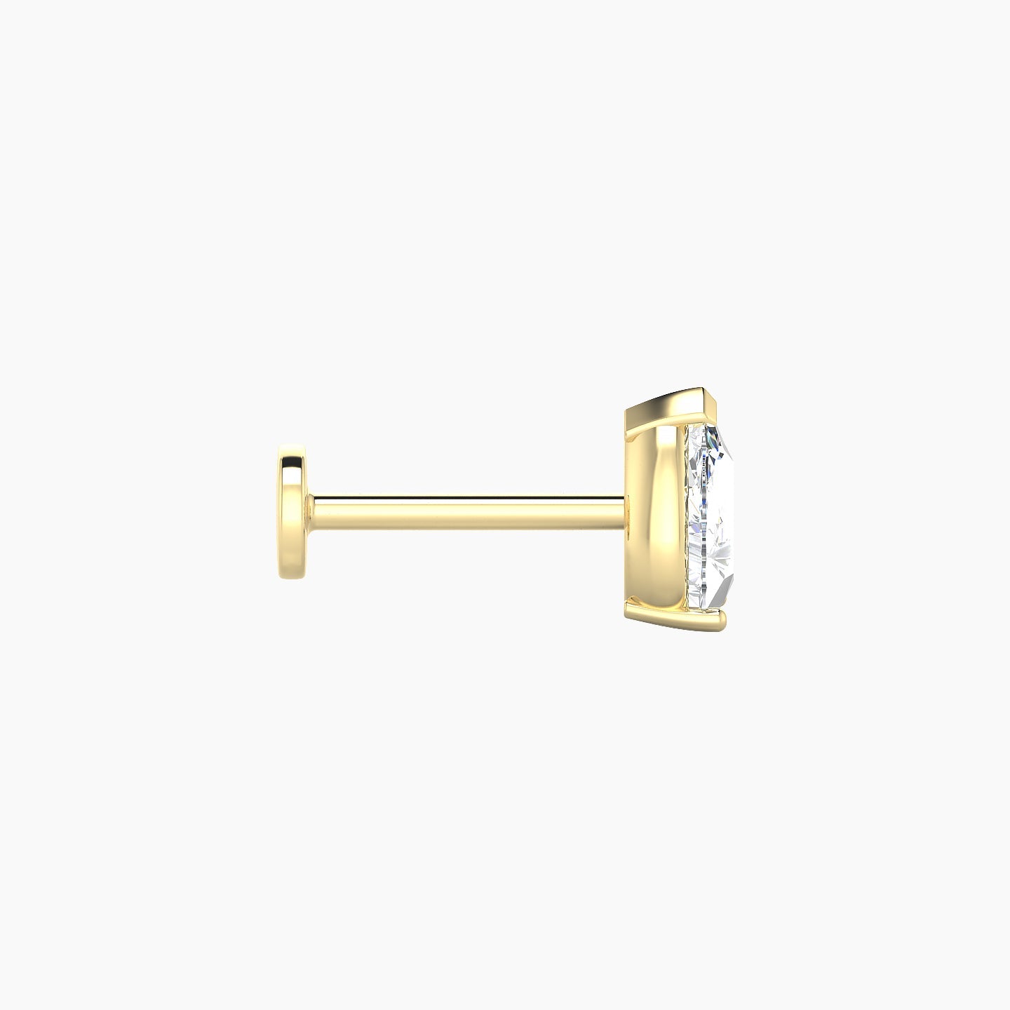 Nut | 18k Yellow Gold 6 mm 8 mm Pear Diamond Nostril Piercing