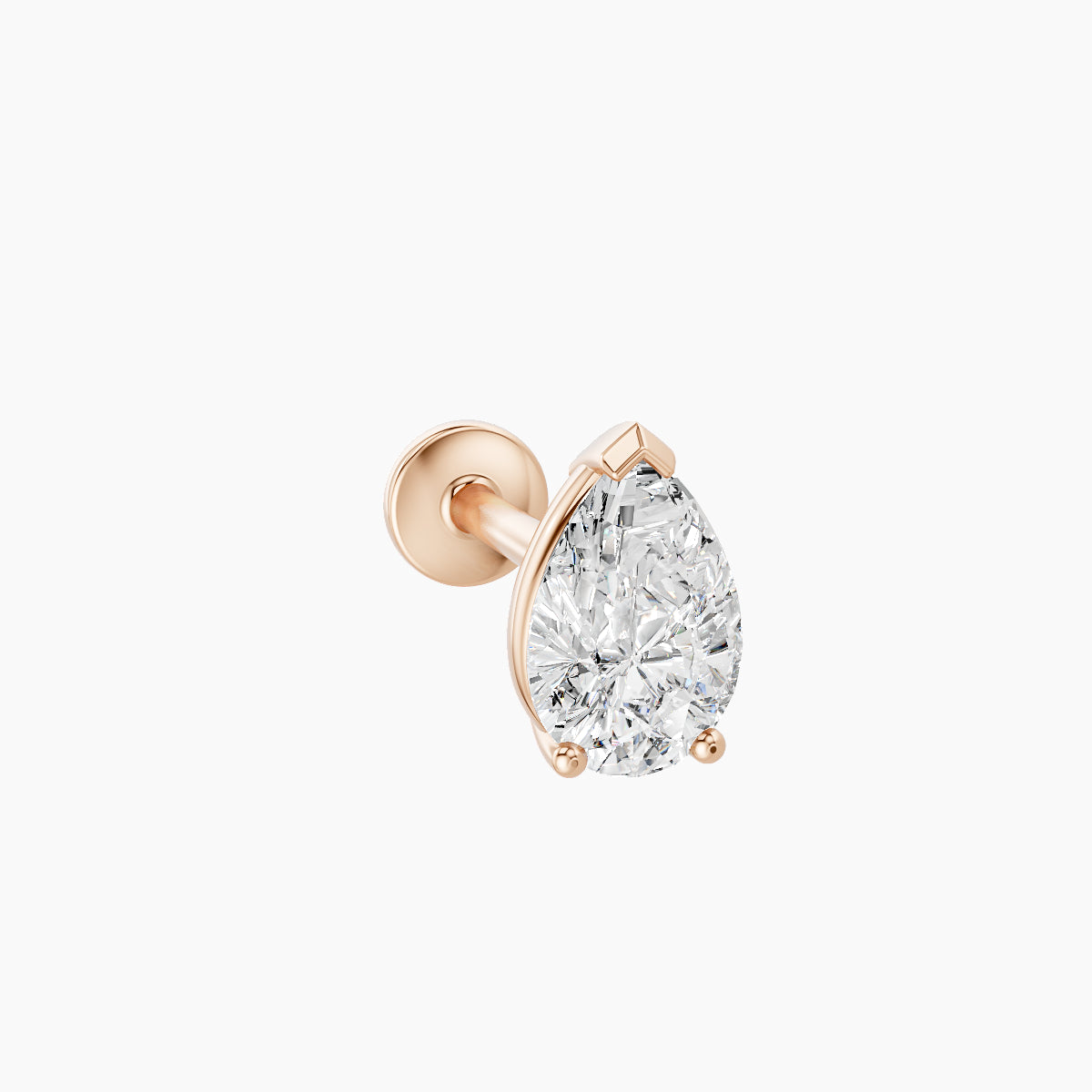 Nut | 18k Rose Gold 6.5 mm 8 mm Pear Diamond Piercing