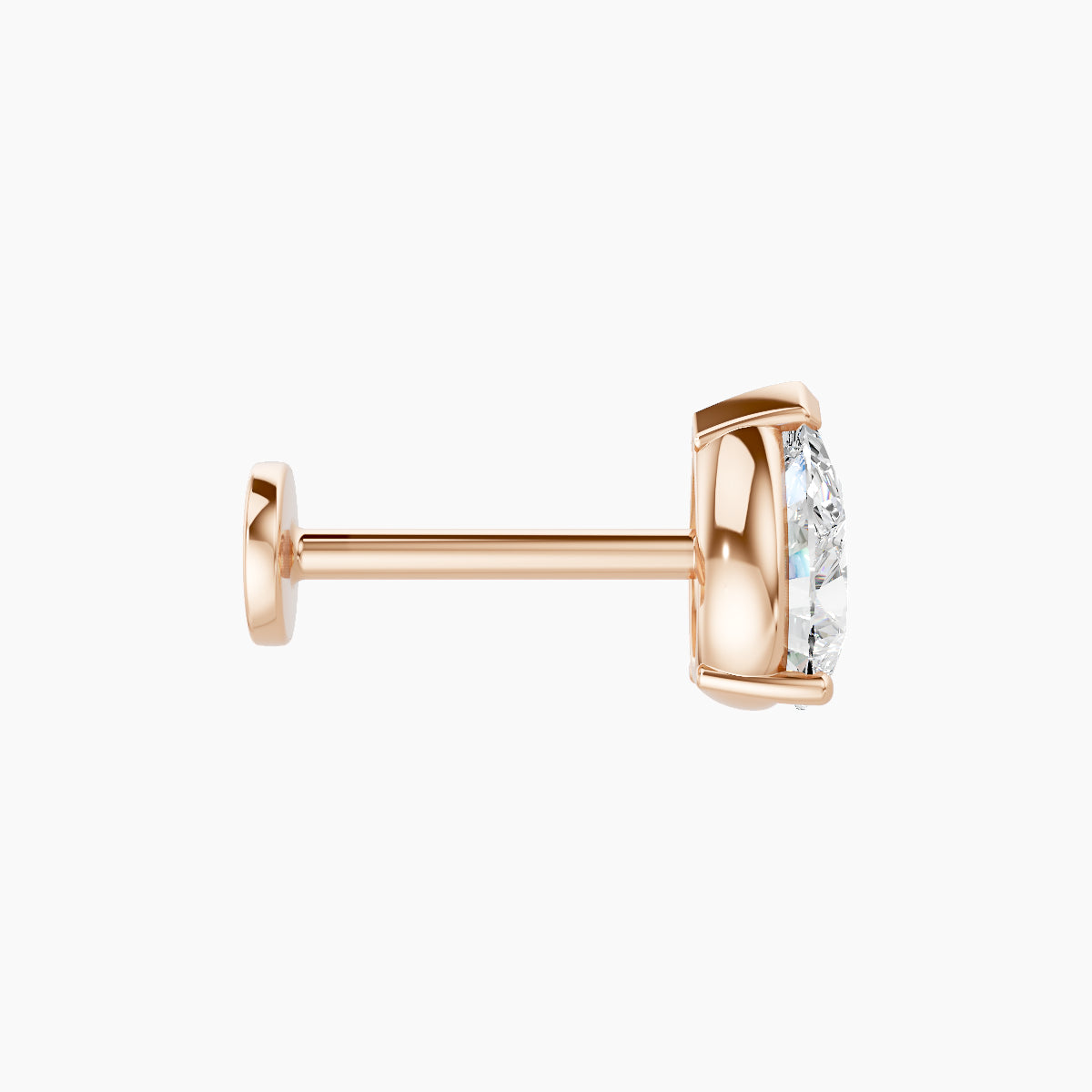Nut | 18k Rose Gold 6.5 mm 8 mm Pear Diamond Piercing