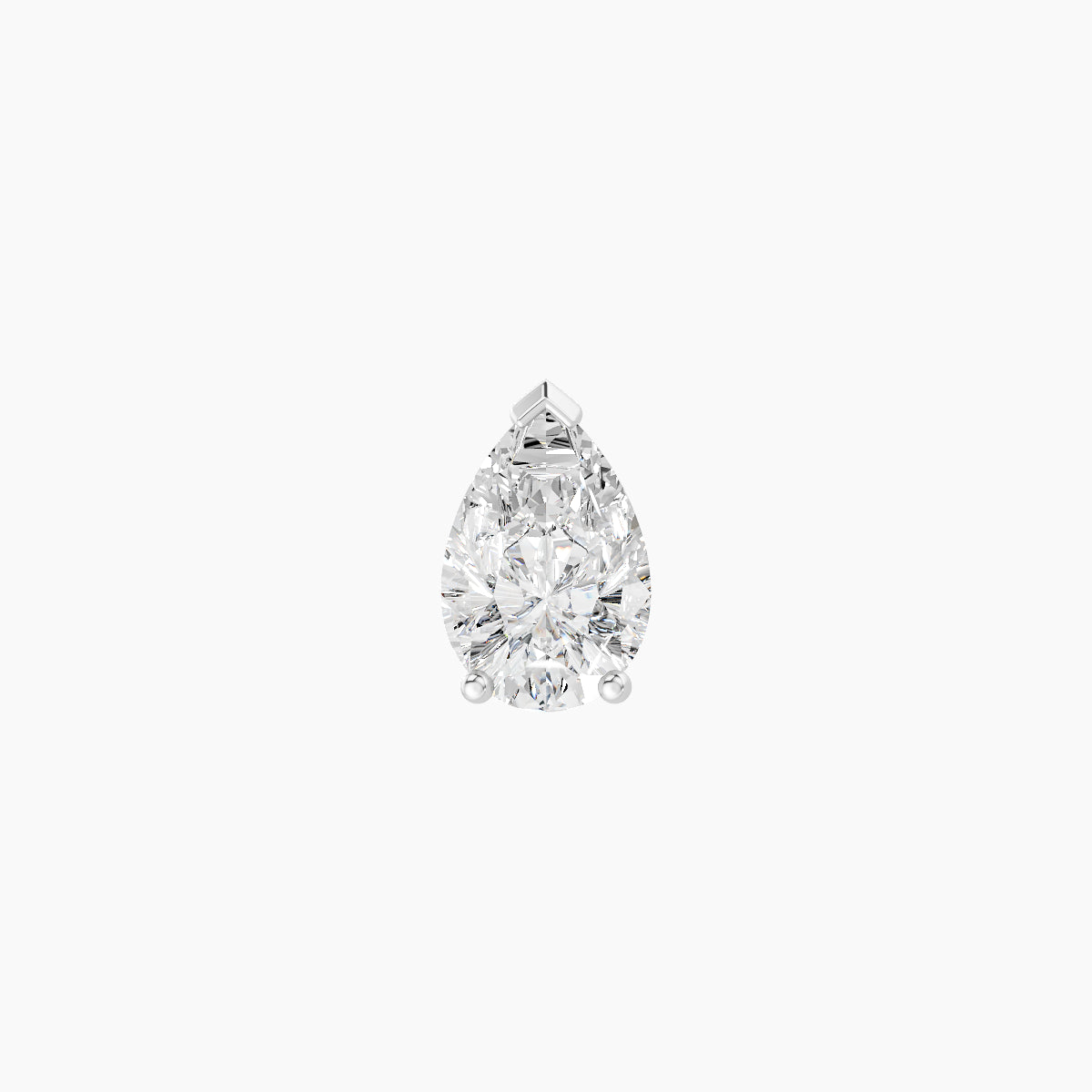 Nut | 18k White Gold 6.5 mm 8 mm Pear Diamond Piercing