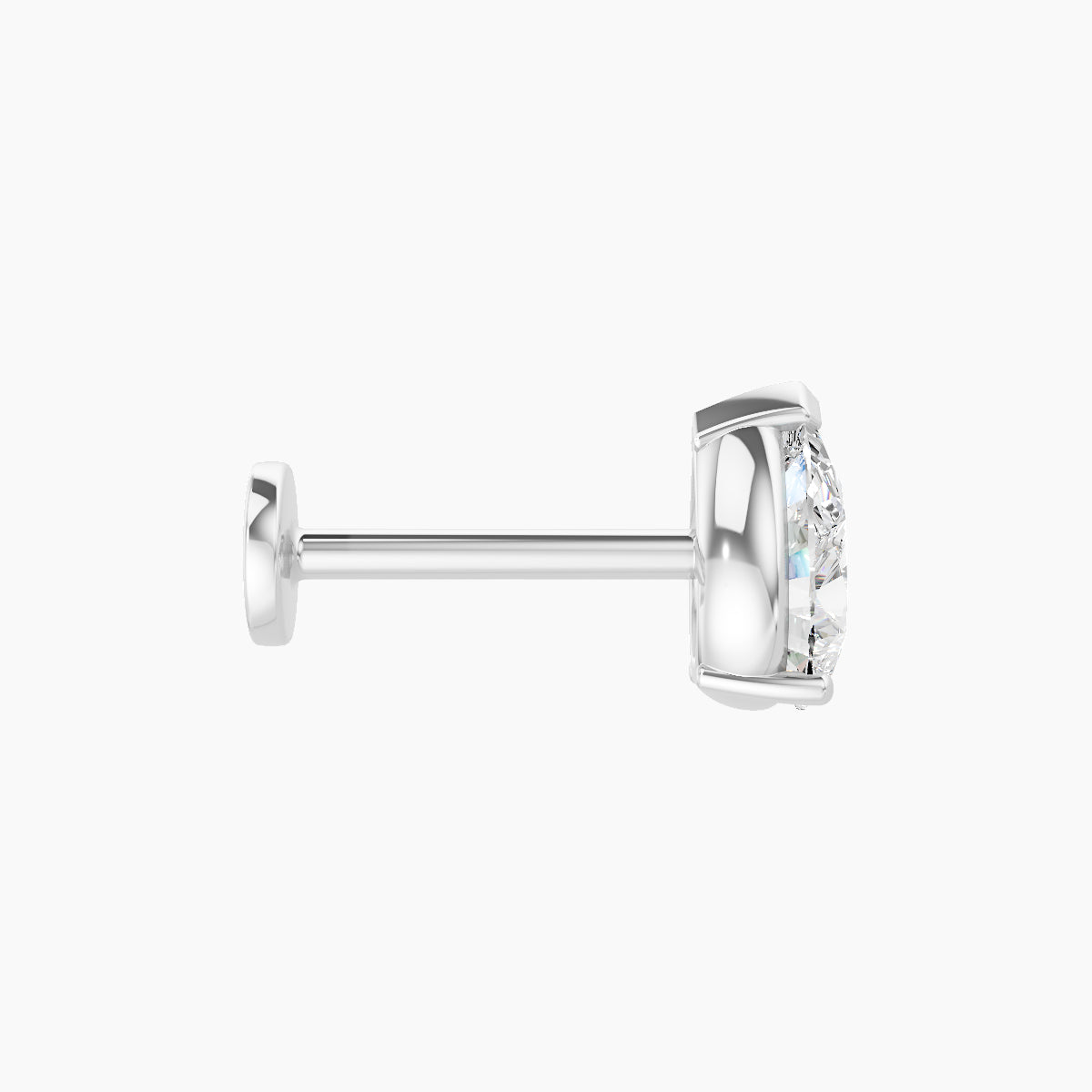 Nut | 18k White Gold 6.5 mm 8 mm Pear Diamond Piercing