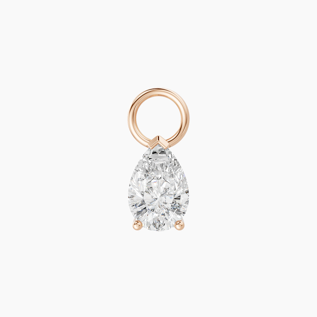 Nut | 18k Rose Gold 6.5 mm Pear Diamond Charm