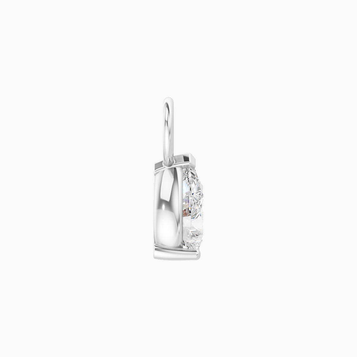 Nut | 18k White Gold 6.5 mm Pear Diamond Charm