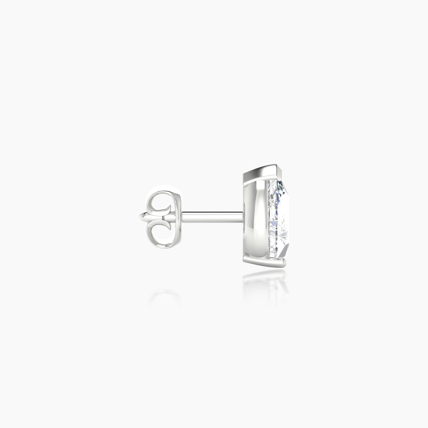 Nut | 18k White Gold 6 mm Pear Diamond Earring