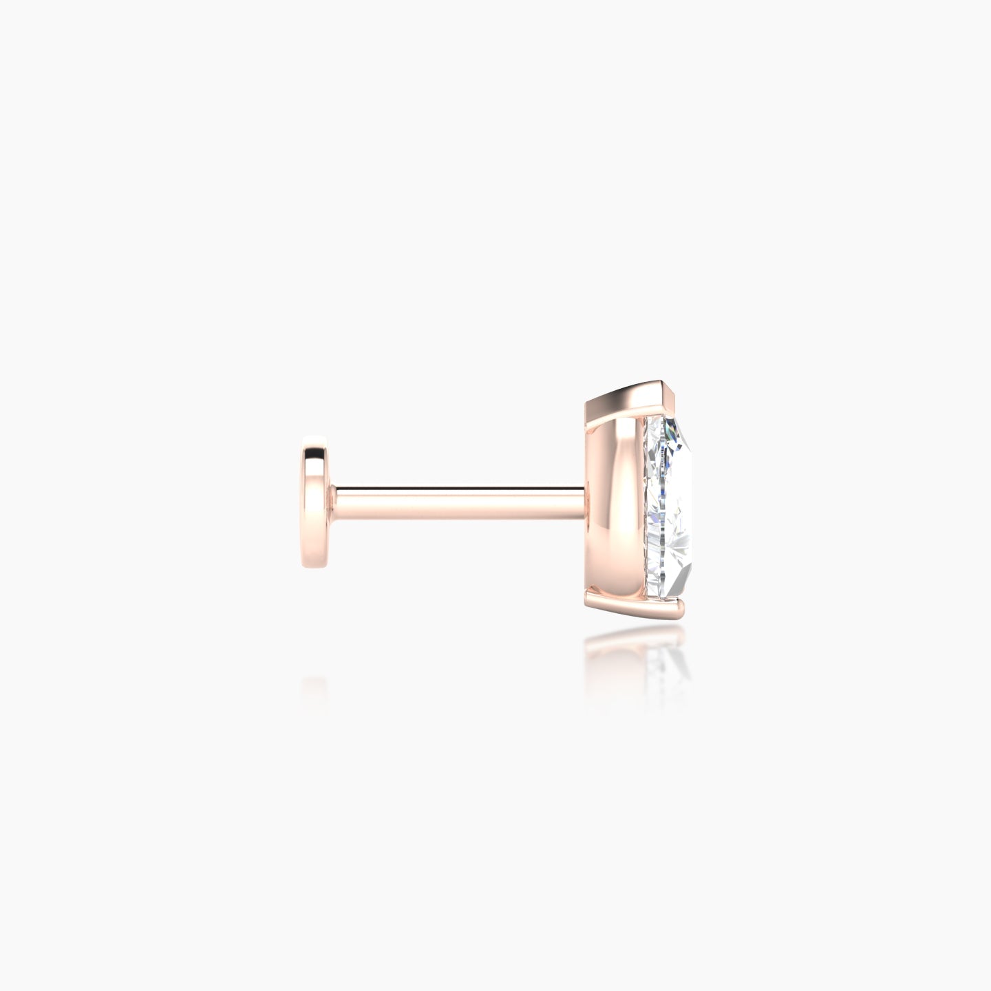 Nut | 18k Rose Gold 6 mm Pear Diamond Piercing