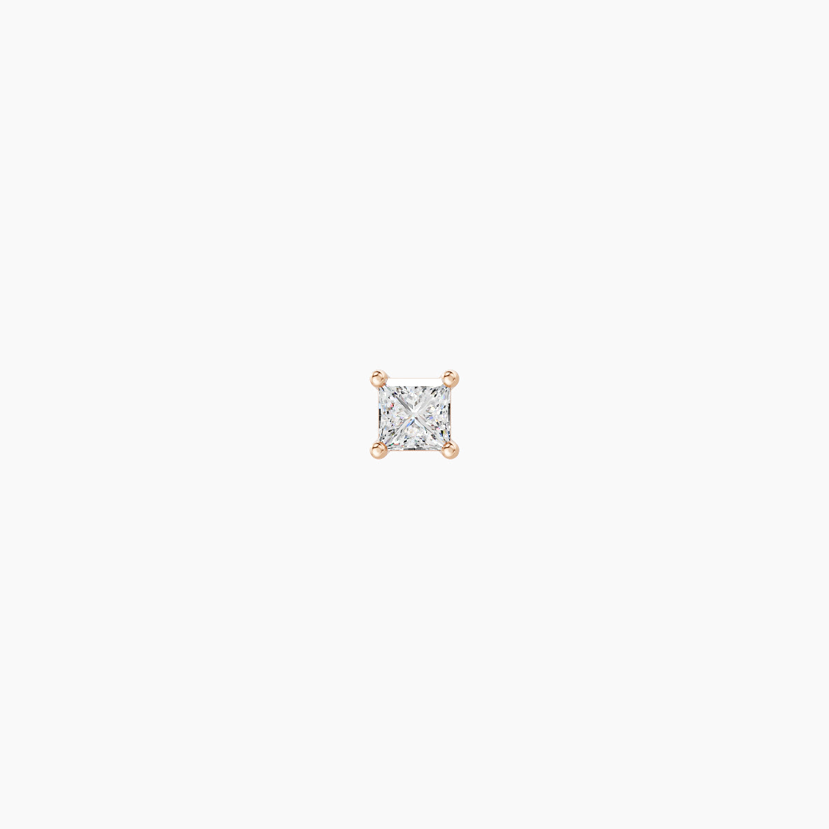 Nut | 18k Rose Gold 2.5 mm 5 mm Princess Diamond Nose Piercing