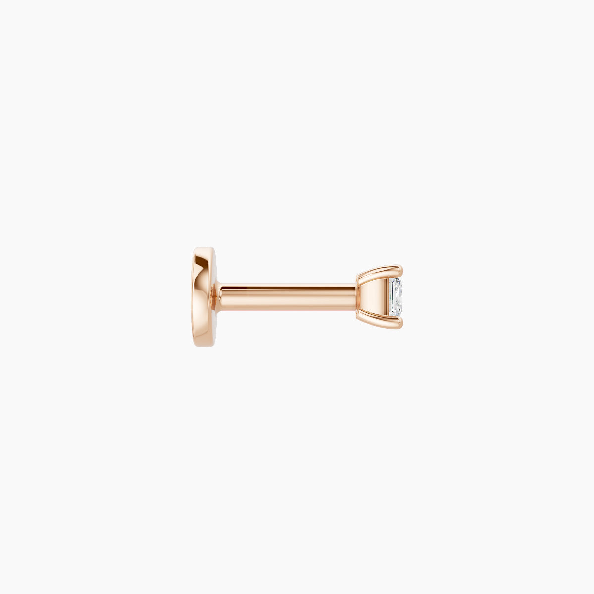Nut | 18k Rose Gold 2.5 mm 5 mm Princess Diamond Nose Piercing