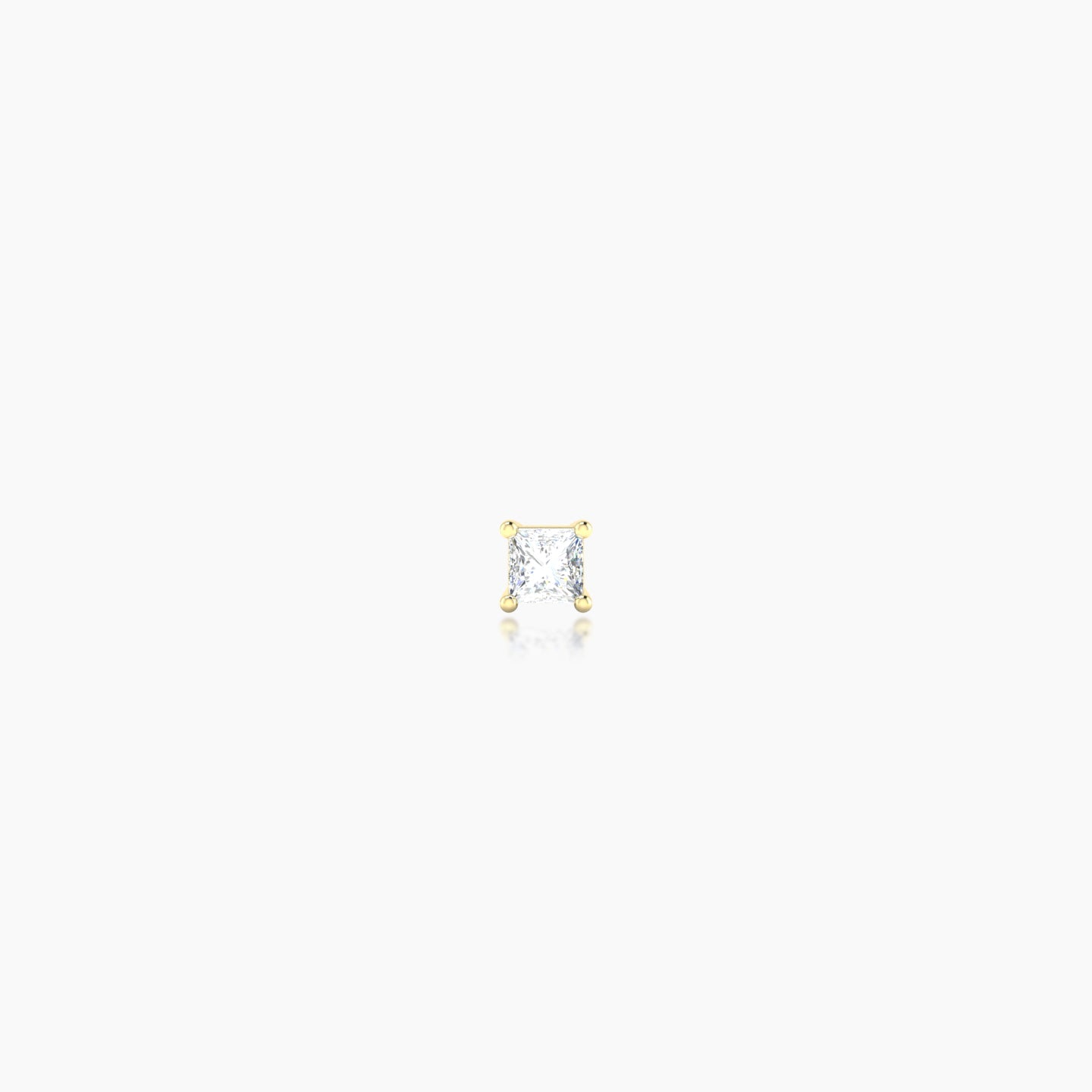 Nut | 18k Yellow Gold 2.5 mm 5 mm Princess Diamond Nostril Piercing