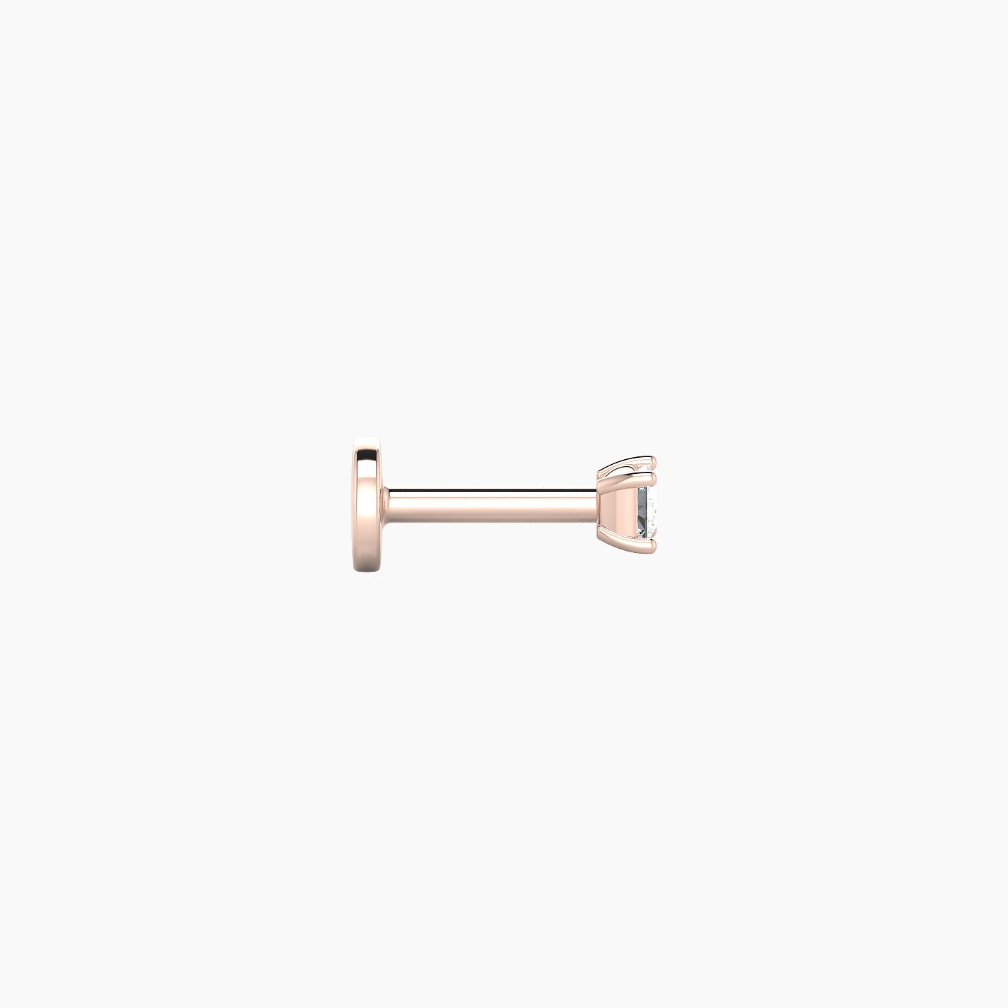 Nut | 18k Rose Gold 2.5 mm 5 mm Princess Diamond Nostril Piercing