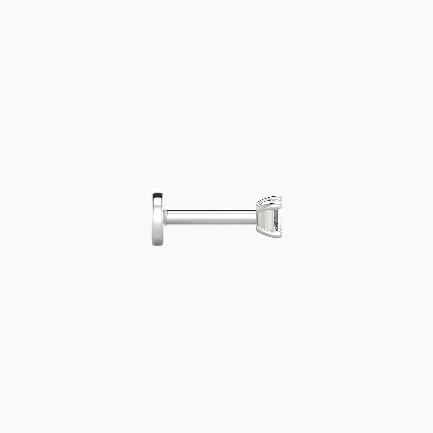 Nut | 18k White Gold 2.5 mm 5 mm Princess Diamond Nostril Piercing