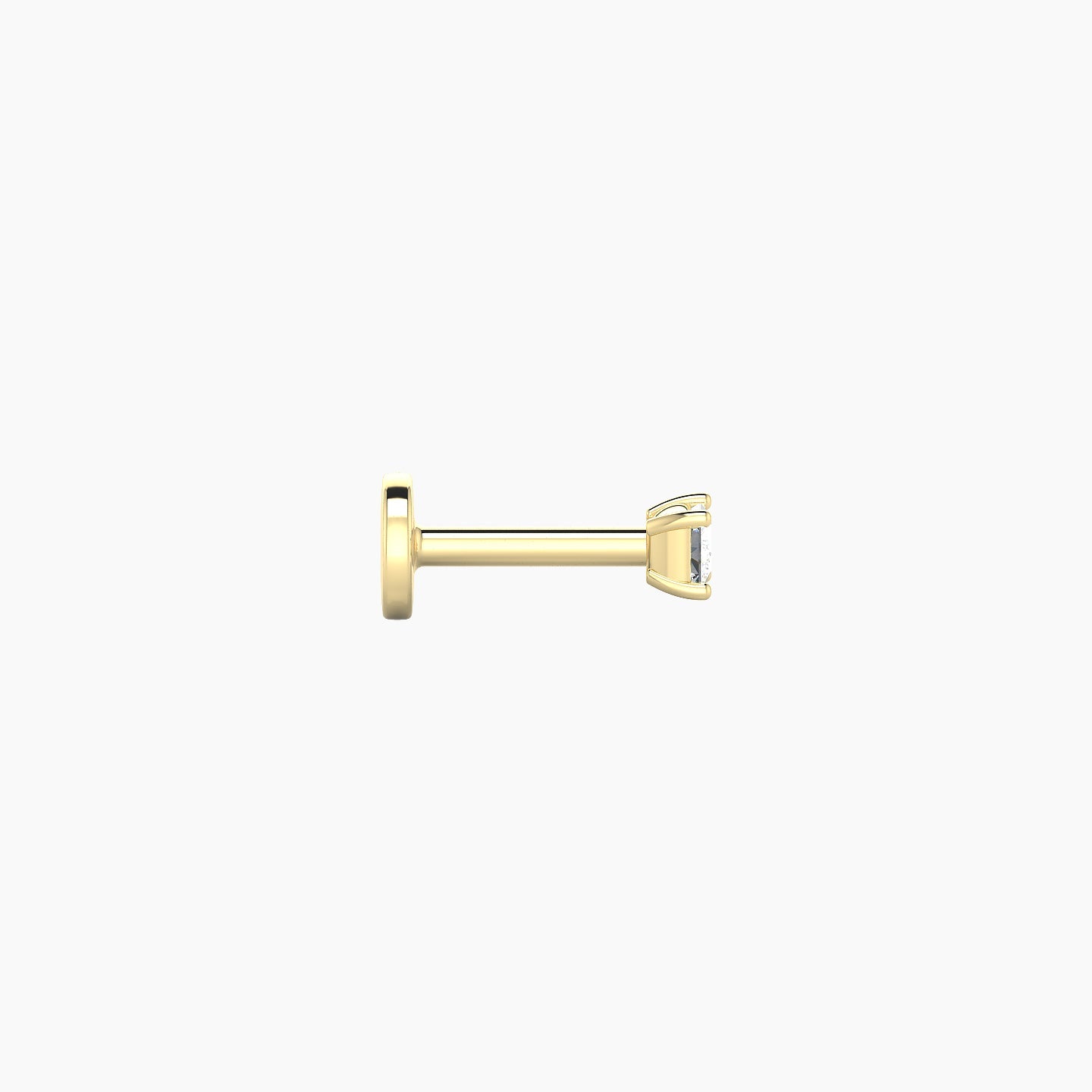 Nut | 18k Yellow Gold 2.5 mm 5 mm Princess Diamond Nostril Piercing